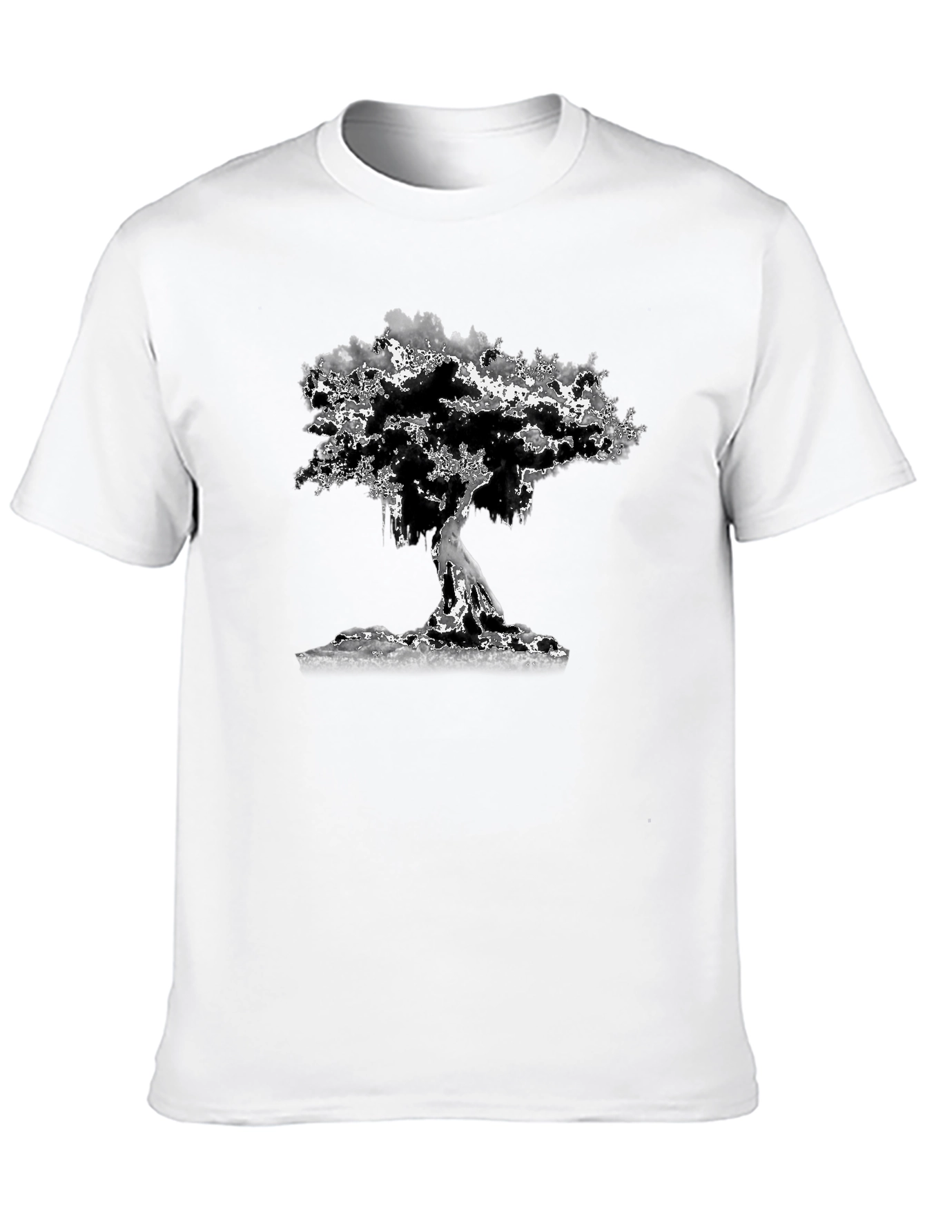 Abstract Tree Graphic Tee - Black