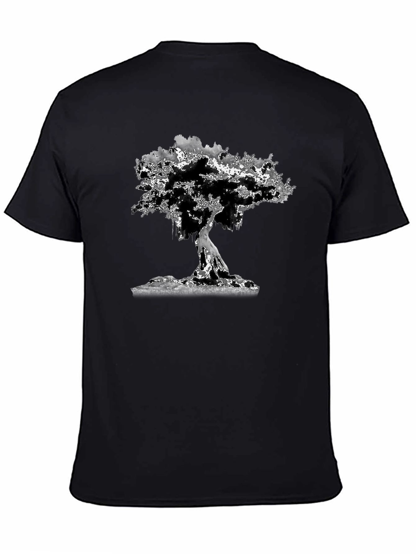Abstract Tree Graphic Tee - Black