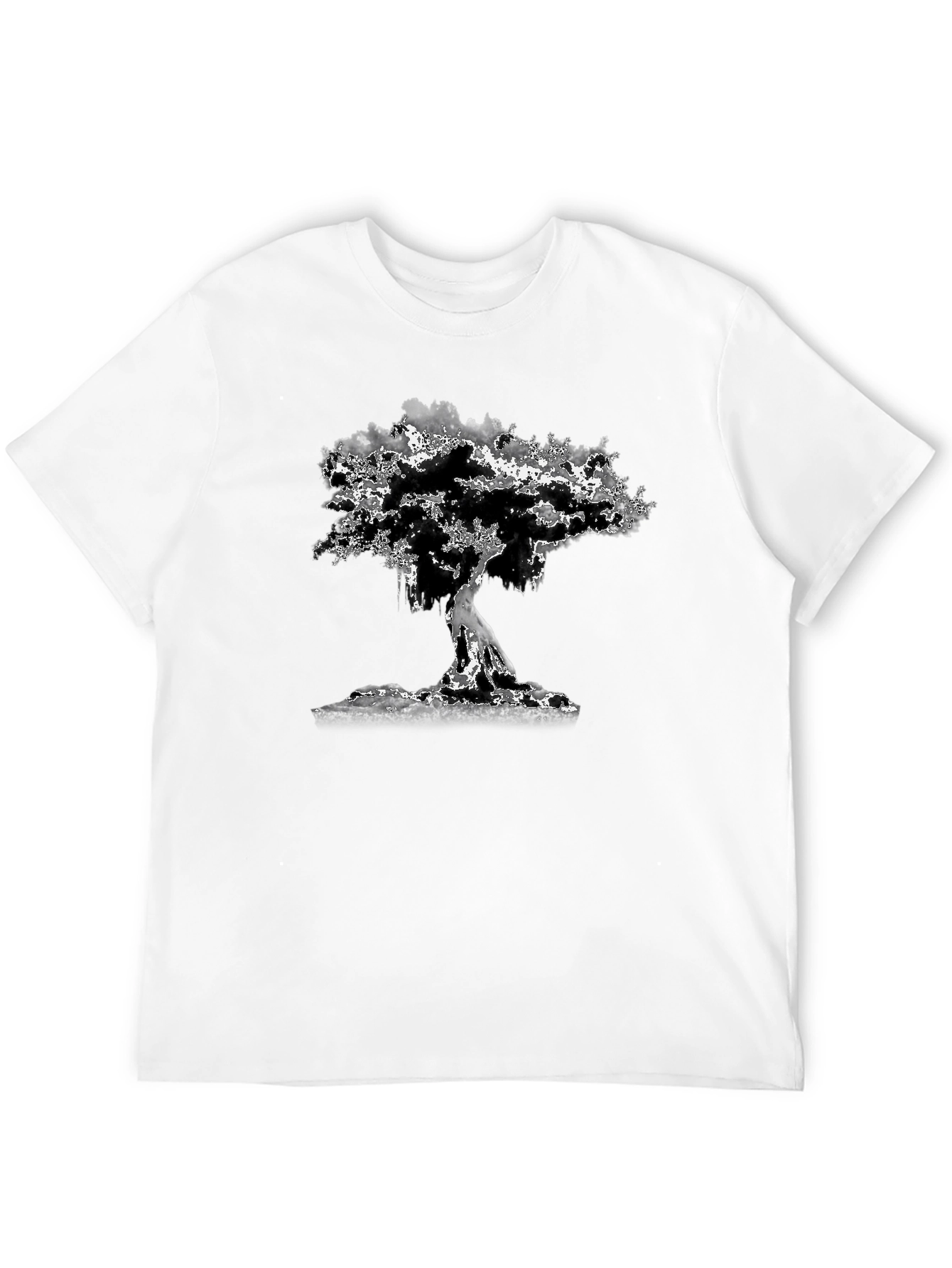 Abstract Tree Graphic Tee - Black