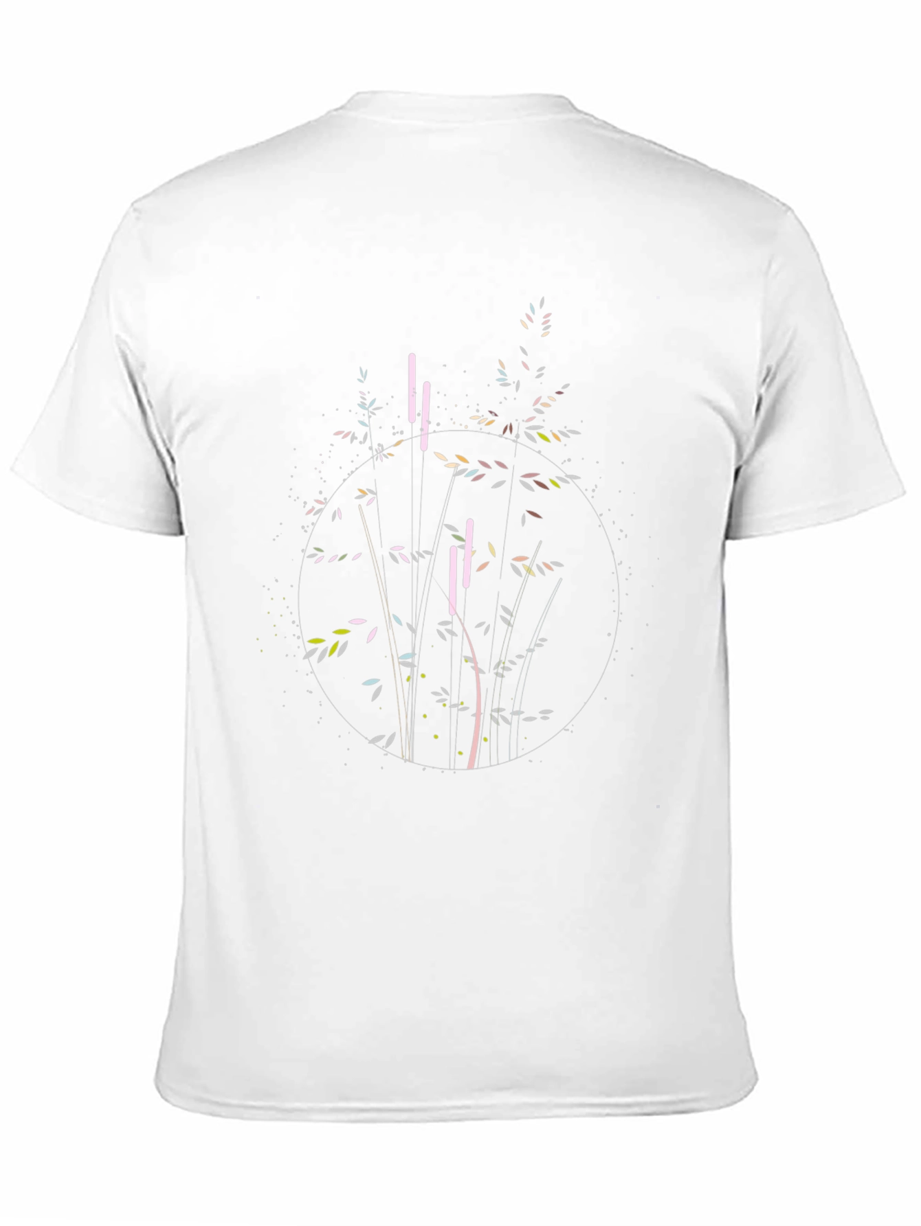 Stylish Black Graphic Tee - Abstract Plant Design