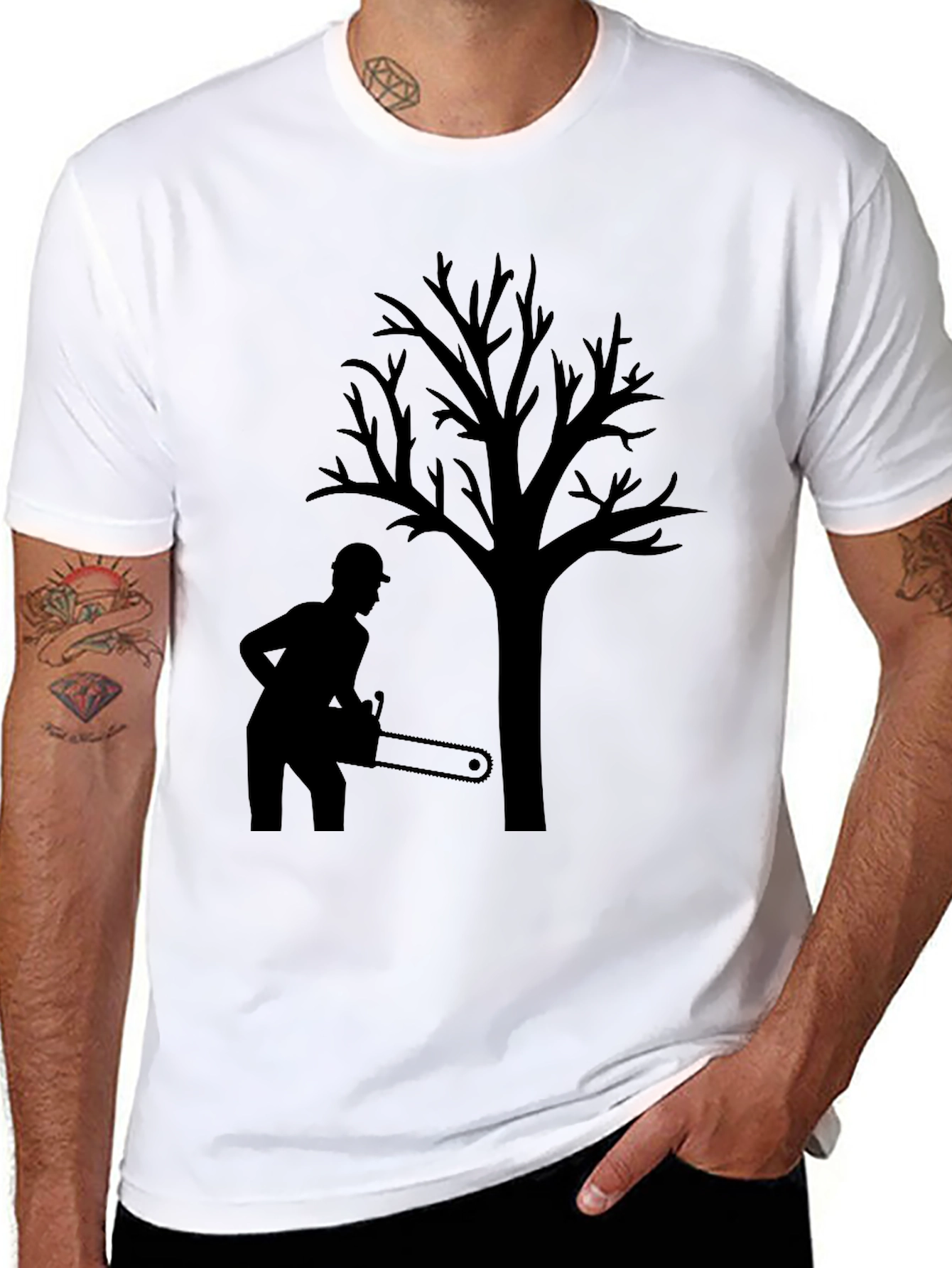 Arborist Tree Felling Black T-Shirt