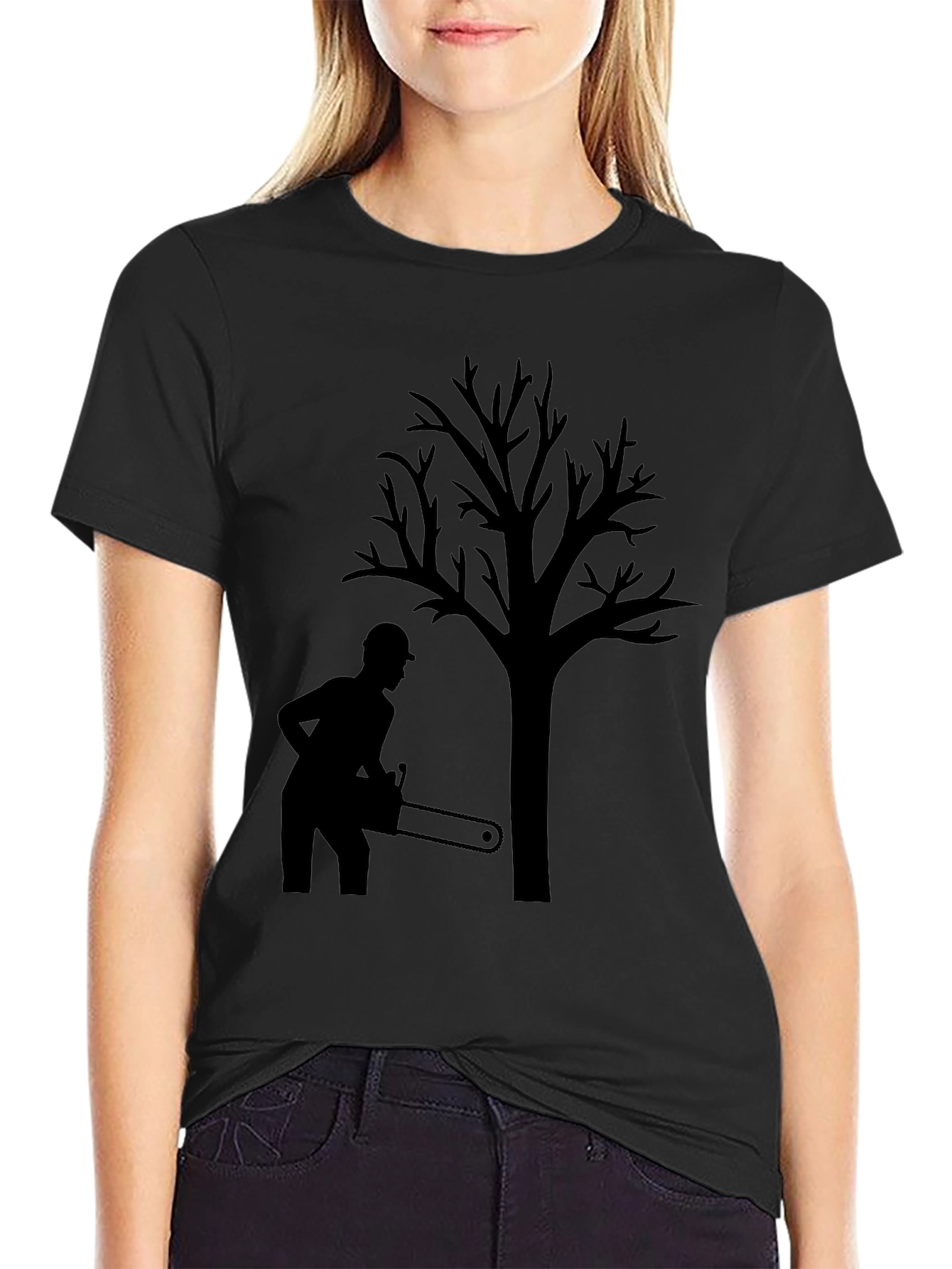 Arborist Tree Felling Black T-Shirt
