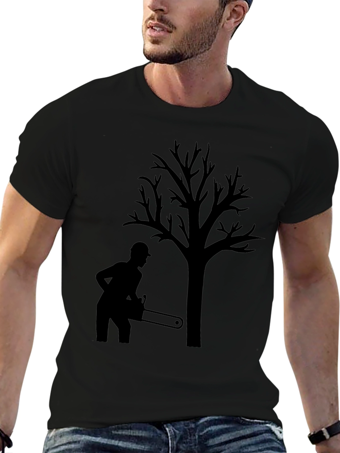 Arborist Tree Felling Black T-Shirt