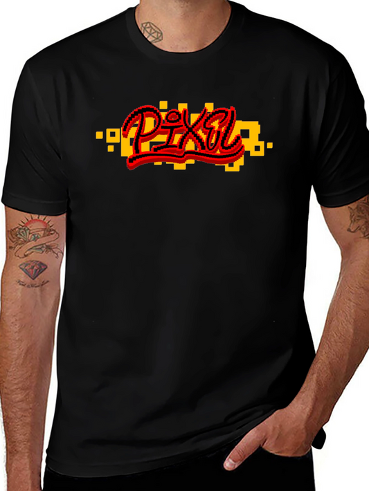 Pixel Art Graphic Black T-Shirt