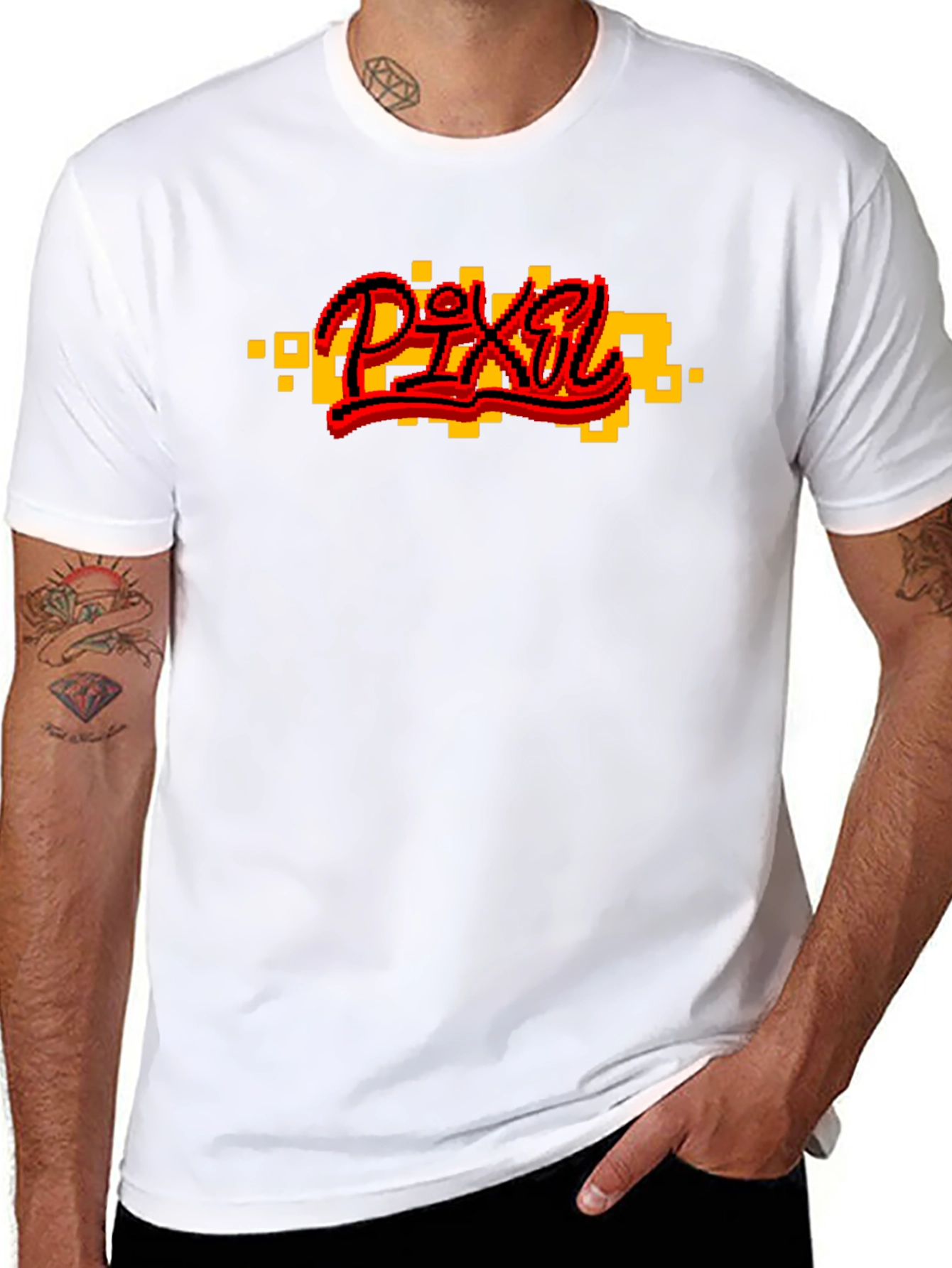 Pixel Art Graphic Black T-Shirt