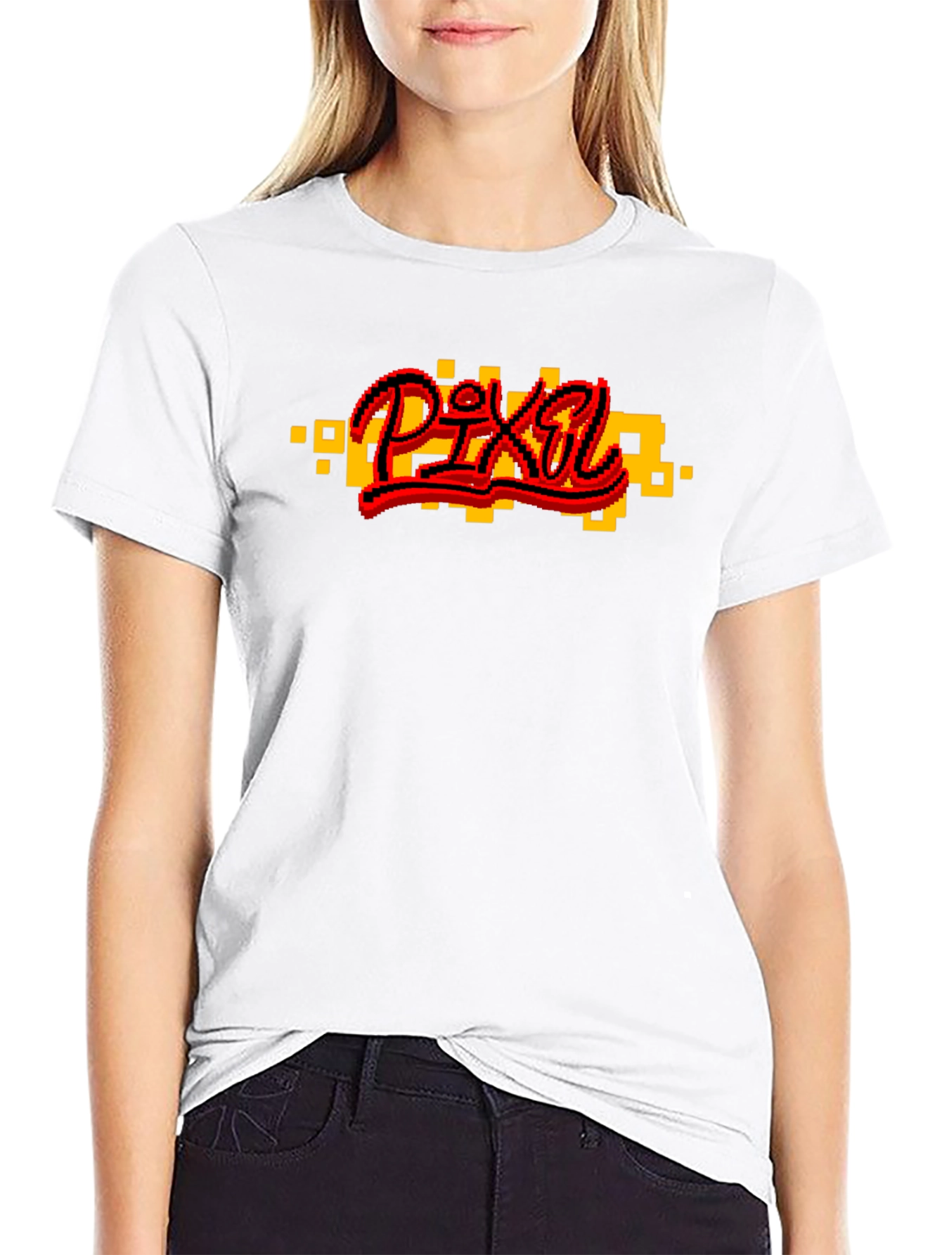 Pixel Art Graphic Black T-Shirt