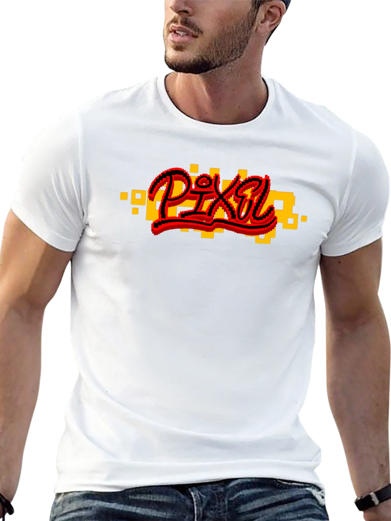 Pixel Art Graphic Black T-Shirt
