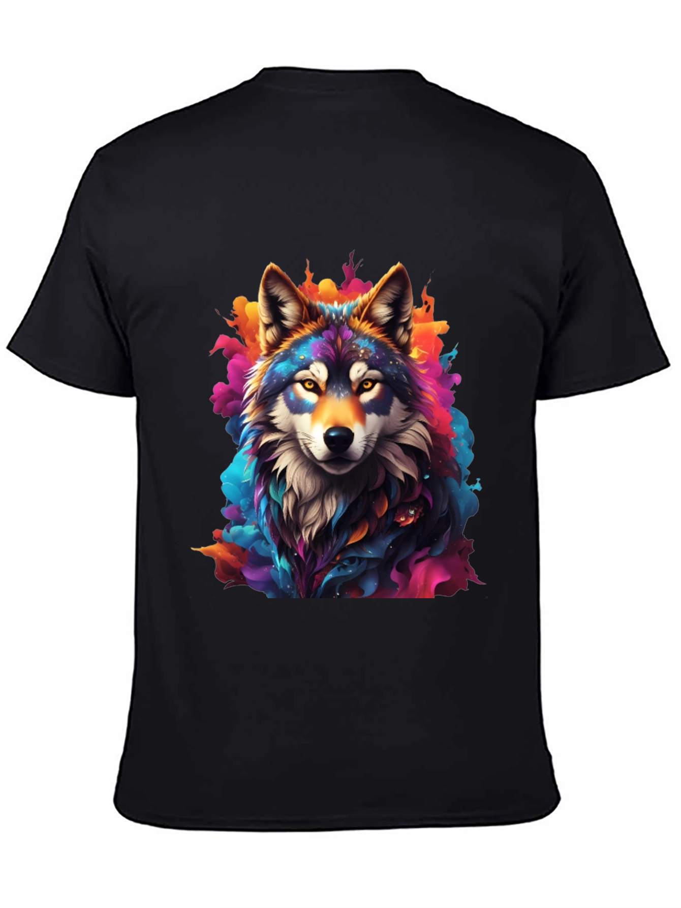 Colorful Wolf Graphic T-Shirt