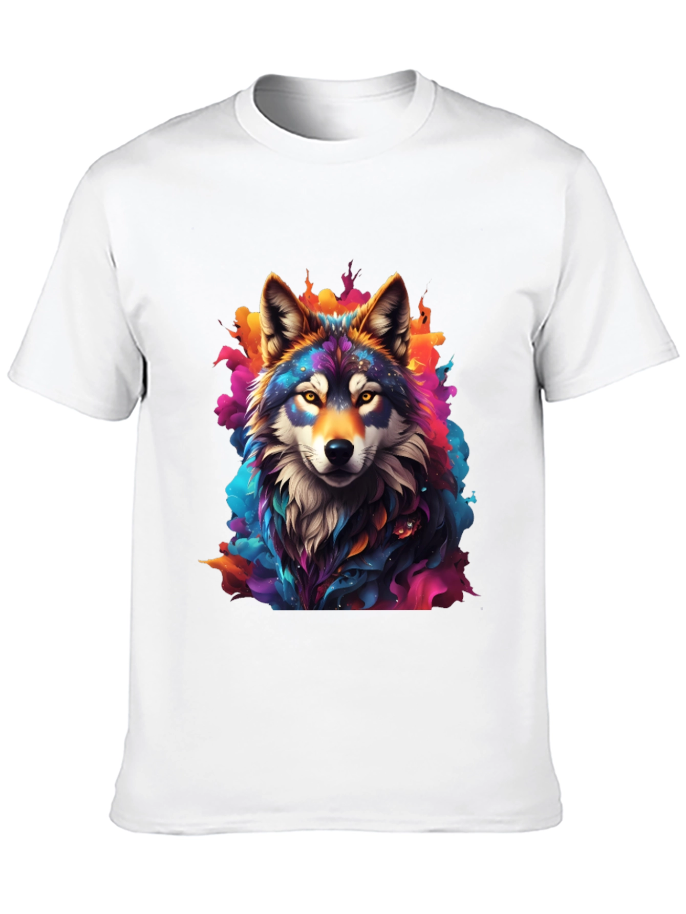 Colorful Wolf Graphic T-Shirt