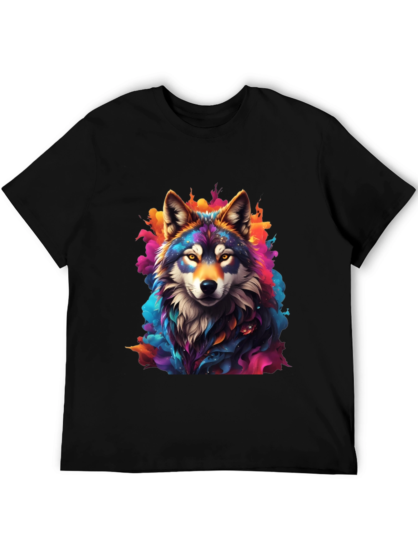 Colorful Wolf Graphic T-Shirt