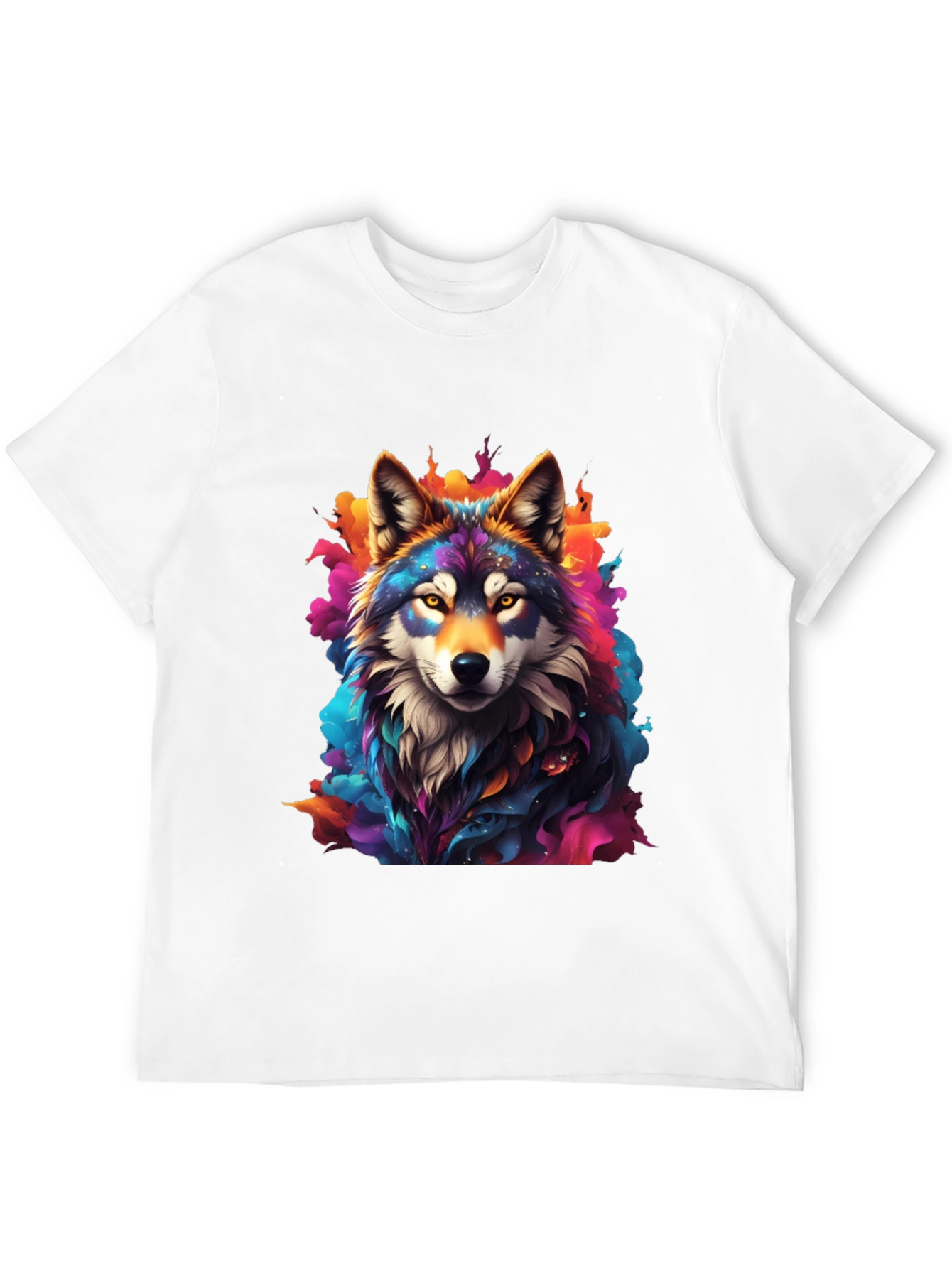 Colorful Wolf Graphic T-Shirt