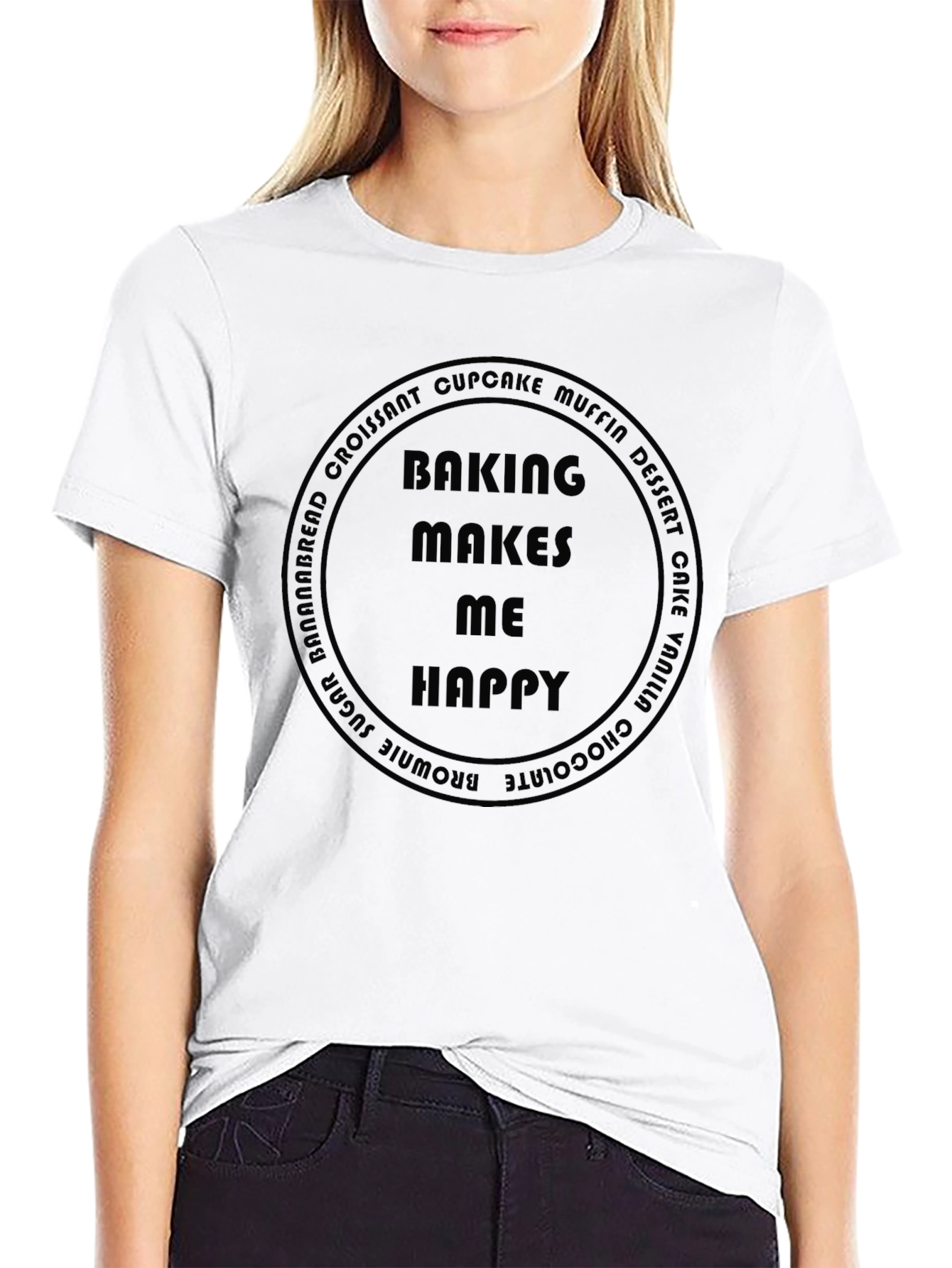 Baking Makes Me Happy T-Shirt - Foodie Apparel