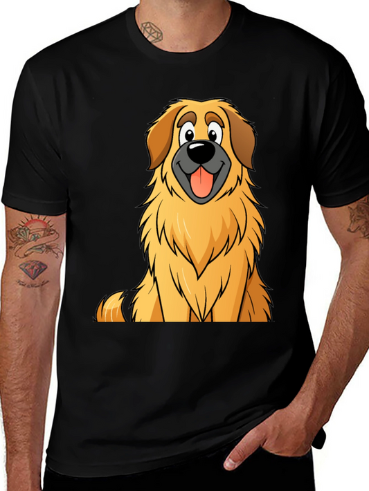 Cartoon Dog Graphic Tee - Mens Black T-Shirt