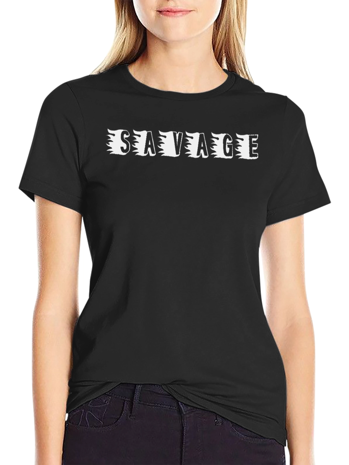 Savage Graphic Print T-Shirt - Mens Black Tee