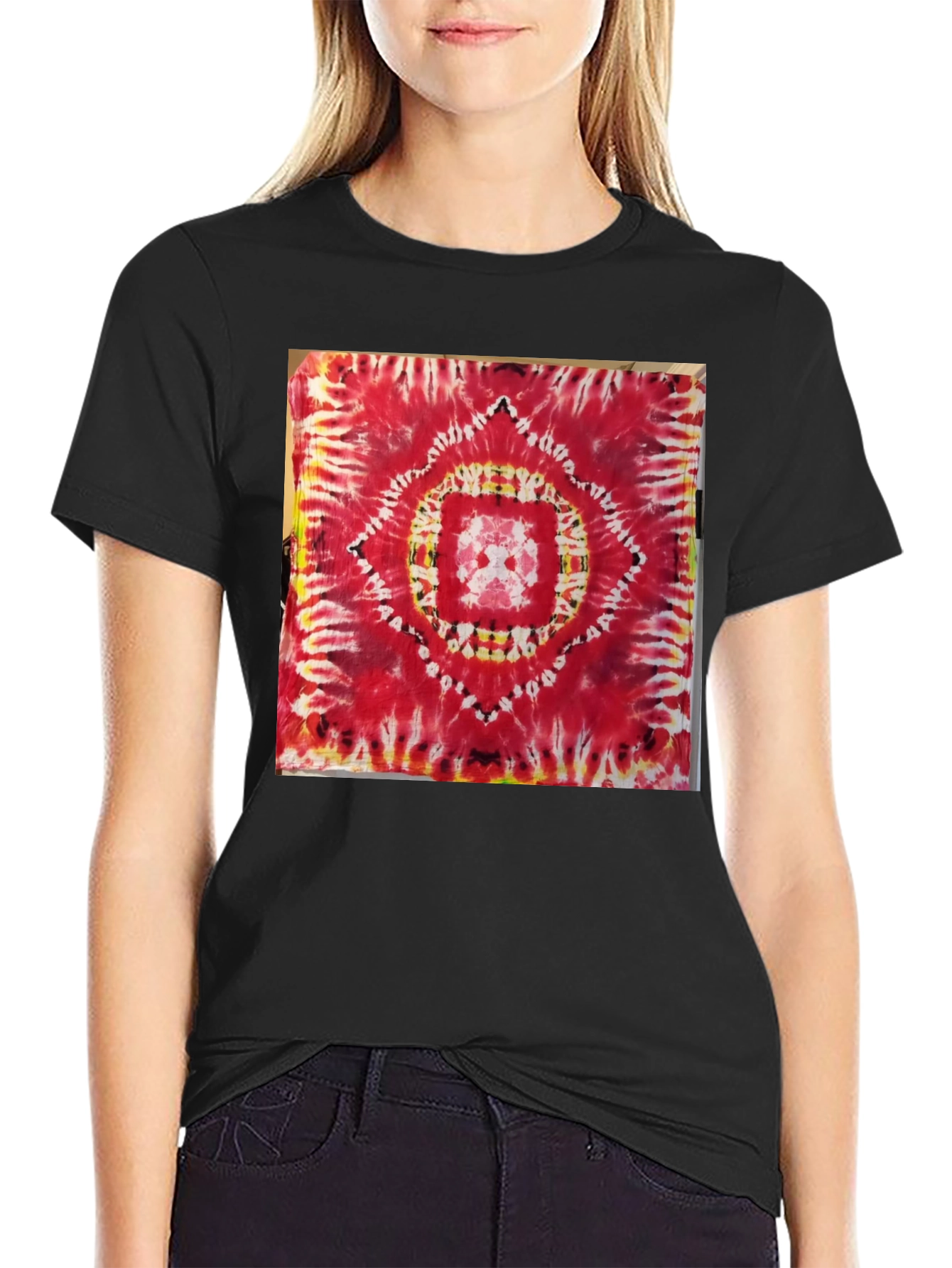 Red Tie-Dye Mandala Graphic Tee