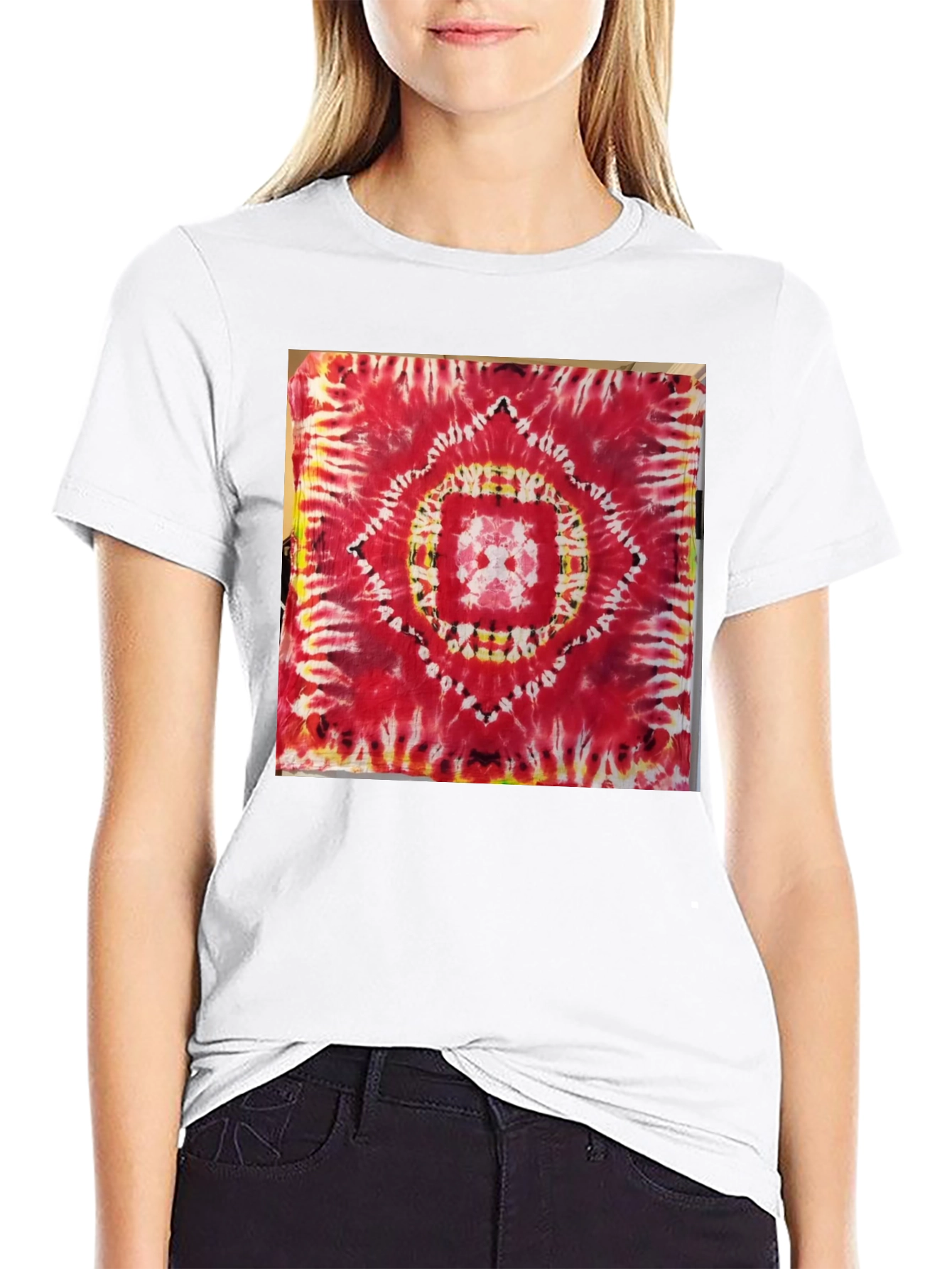 Red Tie-Dye Mandala Graphic Tee