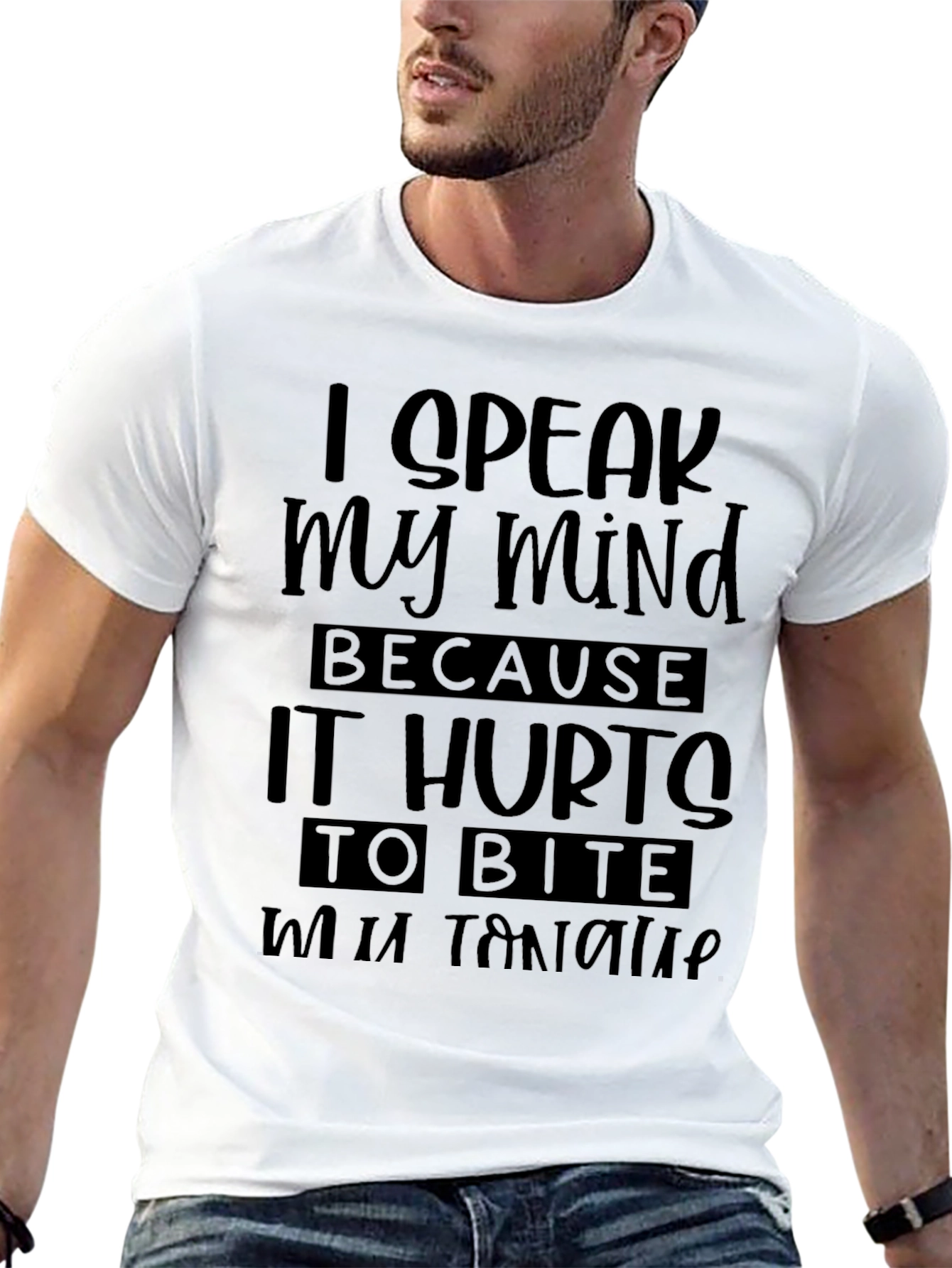 I Speak My Mind Black Graphic T-Shirt