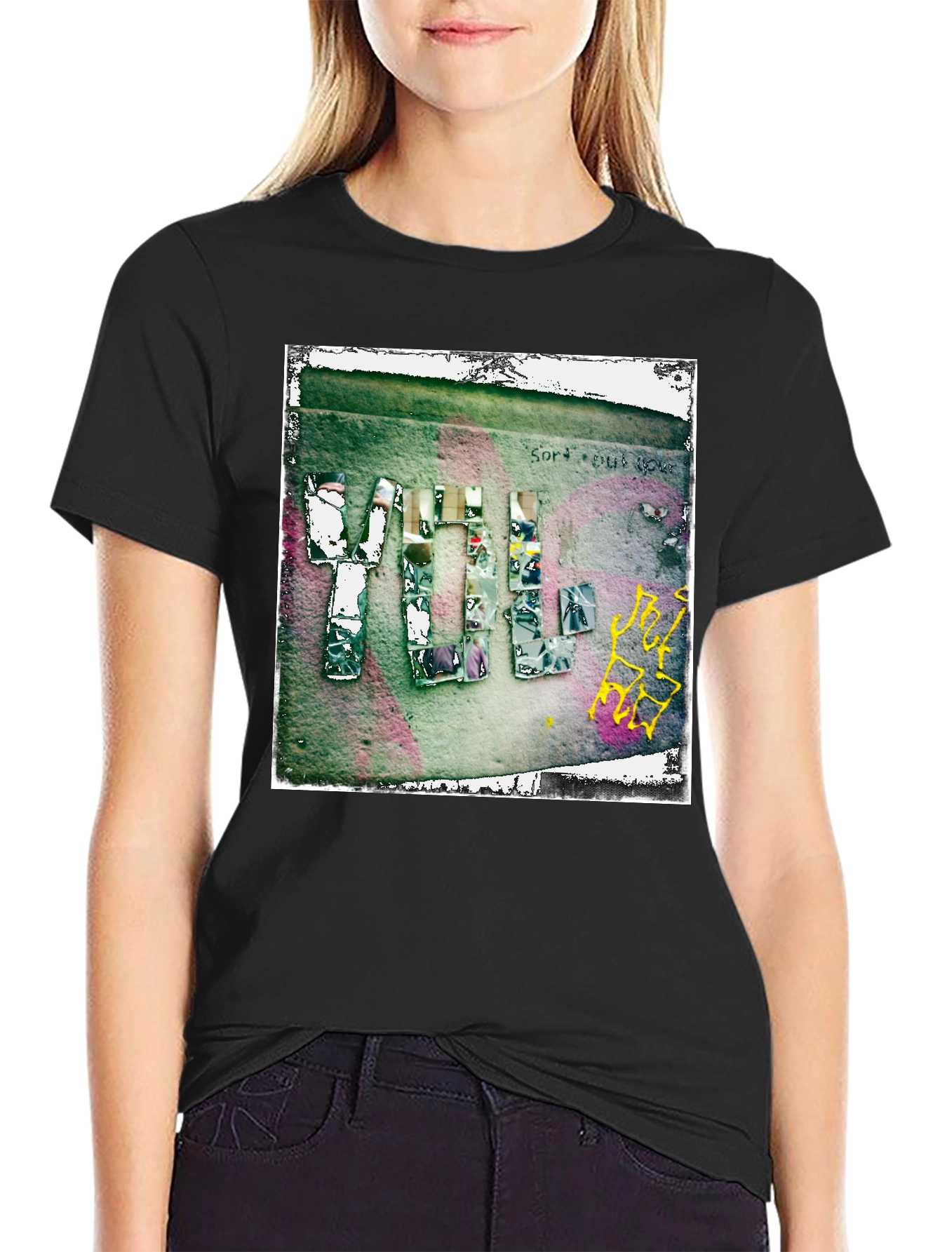 Abstract Graphic Print Crew Neck T-Shirt