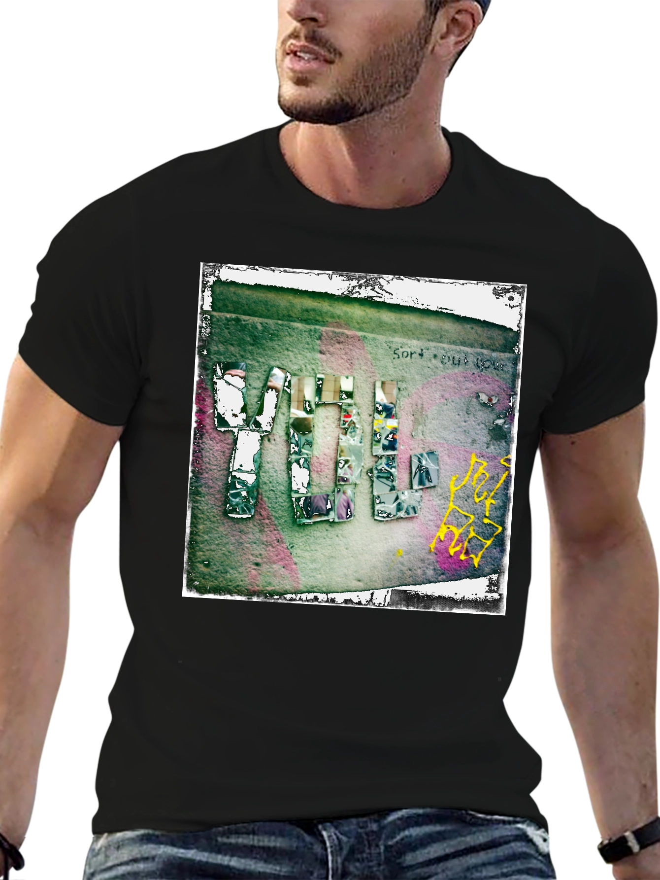 Abstract Graphic Print Crew Neck T-Shirt