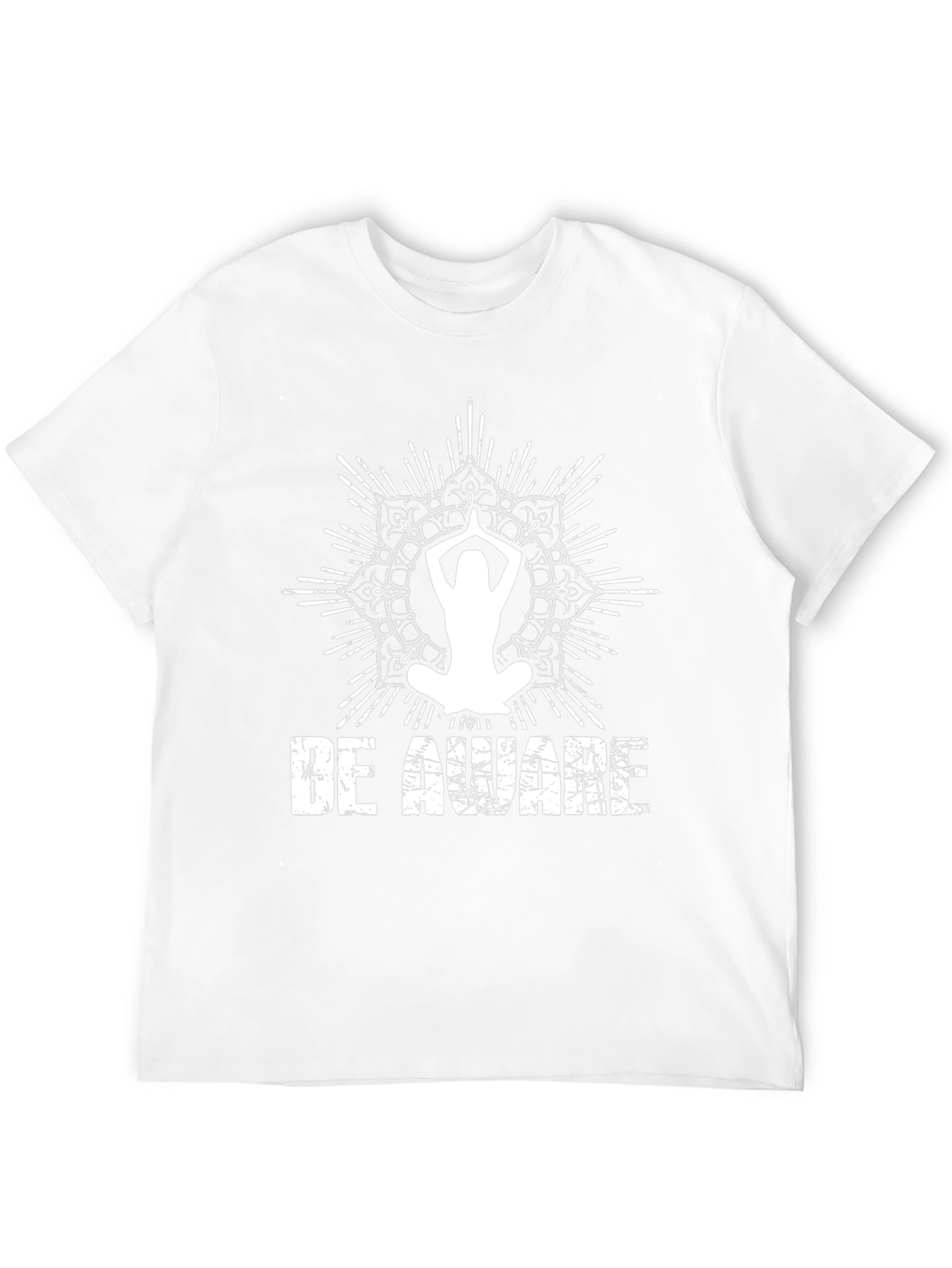 Be Aware Yoga Mandala T-Shirt - Black Graphic Tee