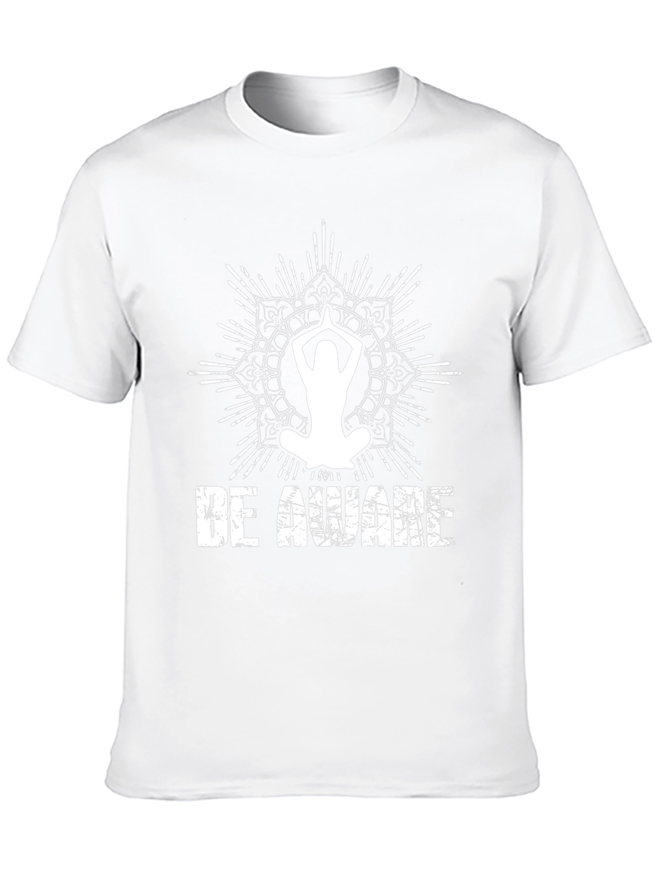 Be Aware Yoga Mandala T-Shirt - Black Graphic Tee