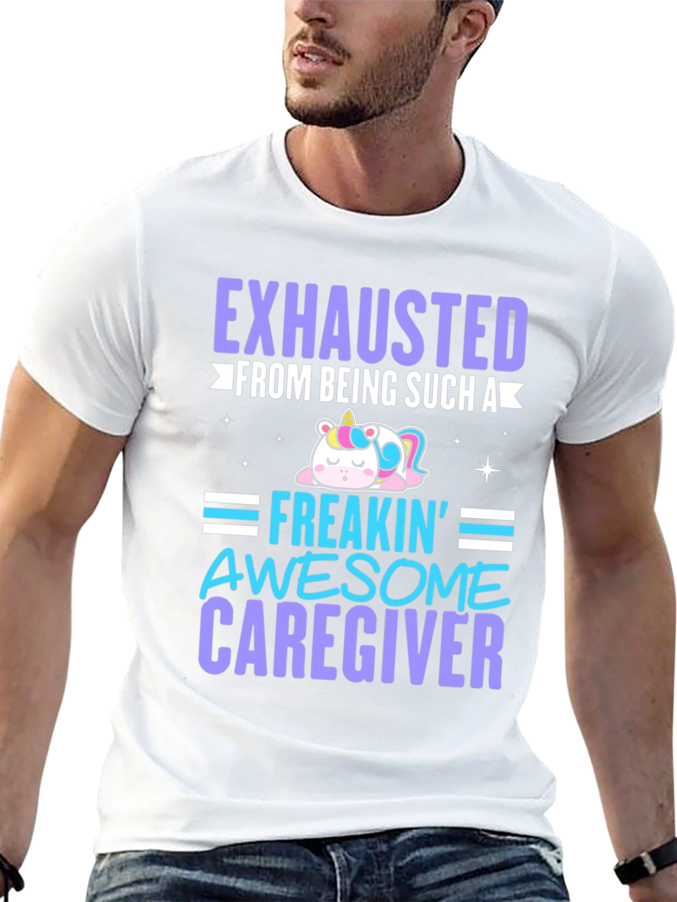 Exhausted Awesome Caregiver T-Shirt