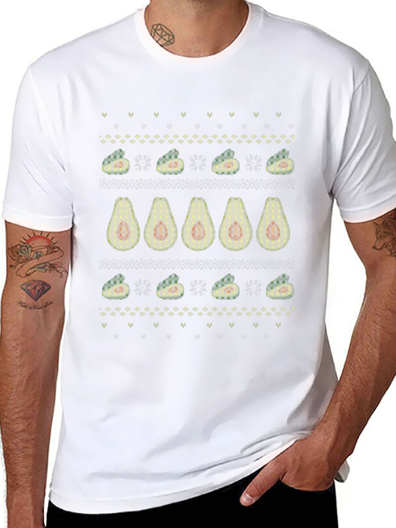 Avocado Sweater Pattern Graphic Tee