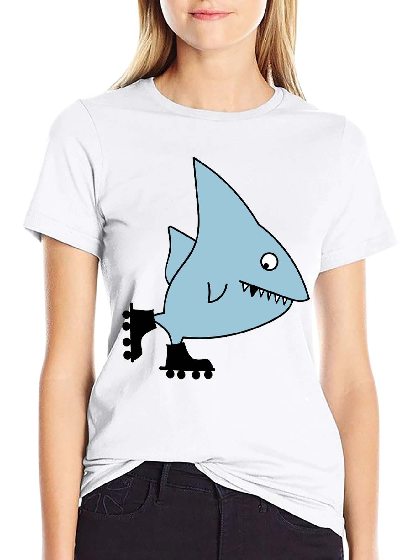 Skating Shark Tee - Fun Graphic Print
