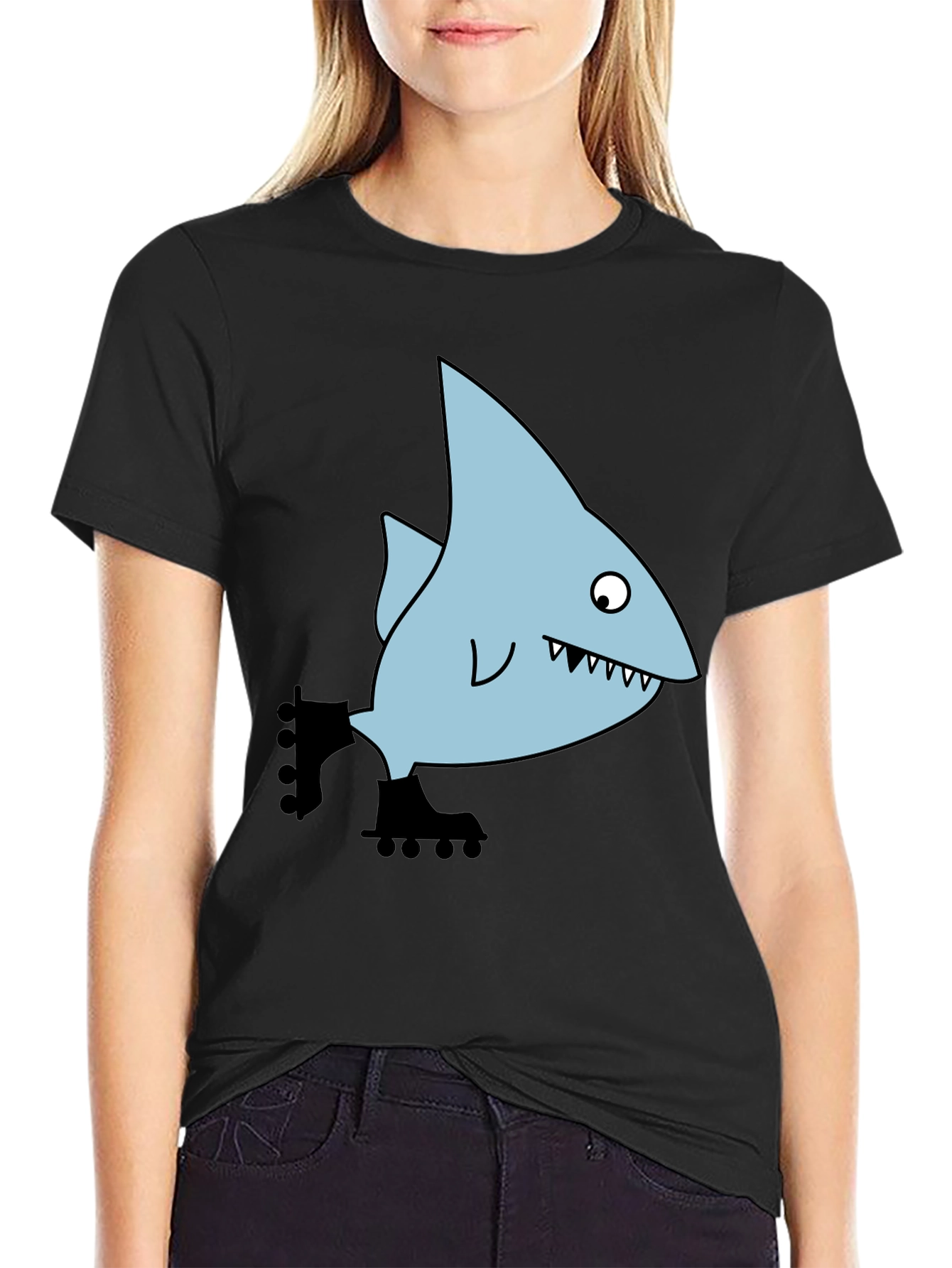 Skating Shark Tee - Fun Graphic Print