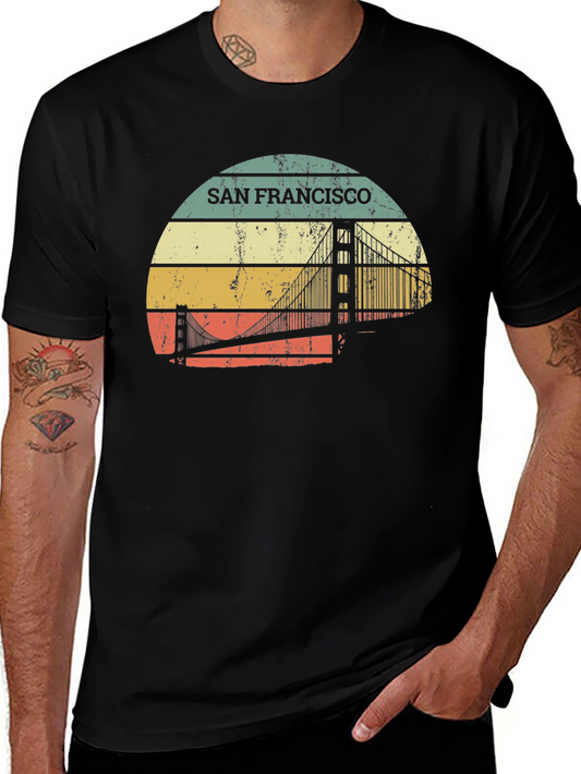 San Francisco Bridge Retro T-Shirt - Graphic Tee