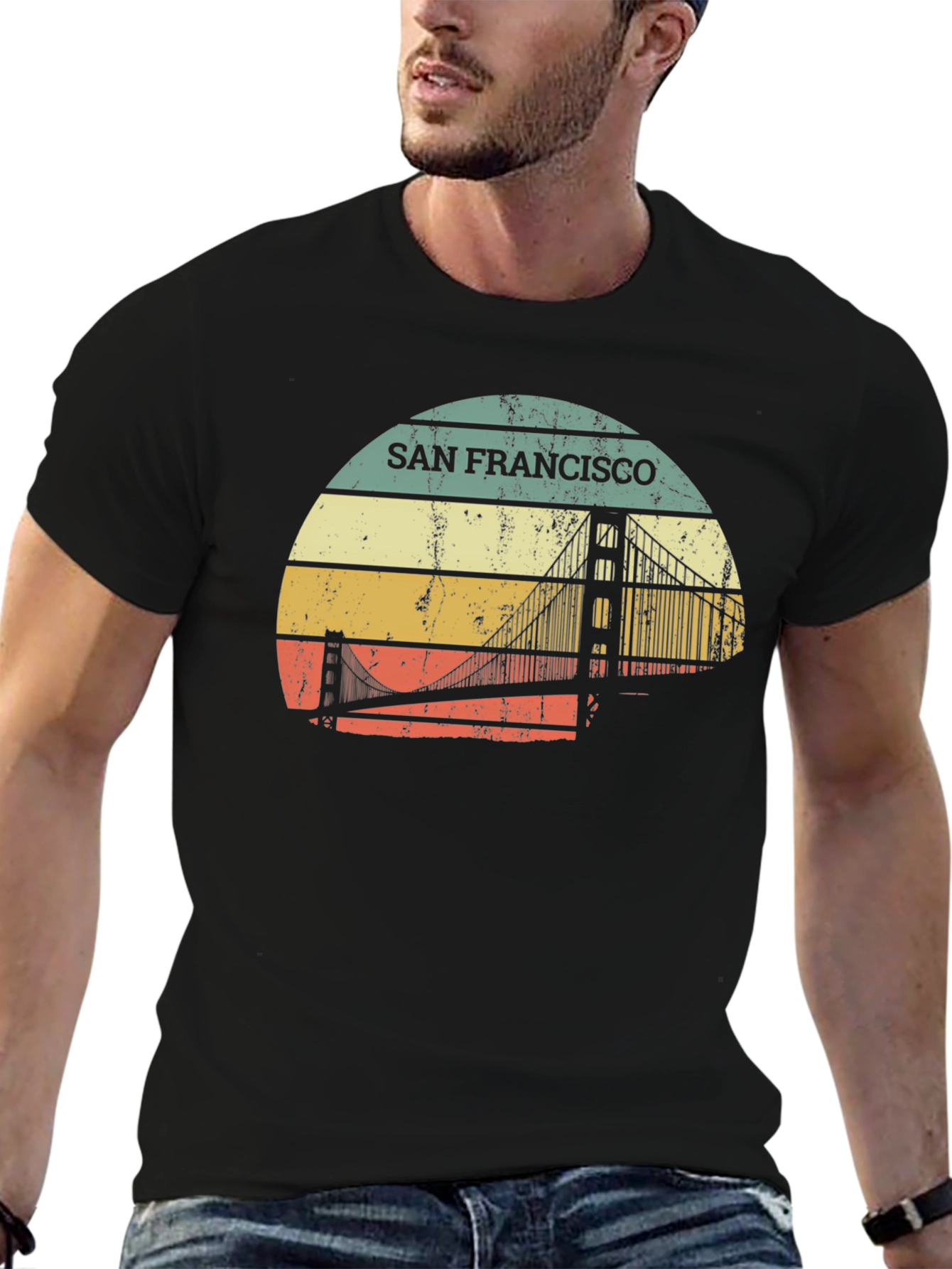 San Francisco Bridge Retro T-Shirt - Graphic Tee
