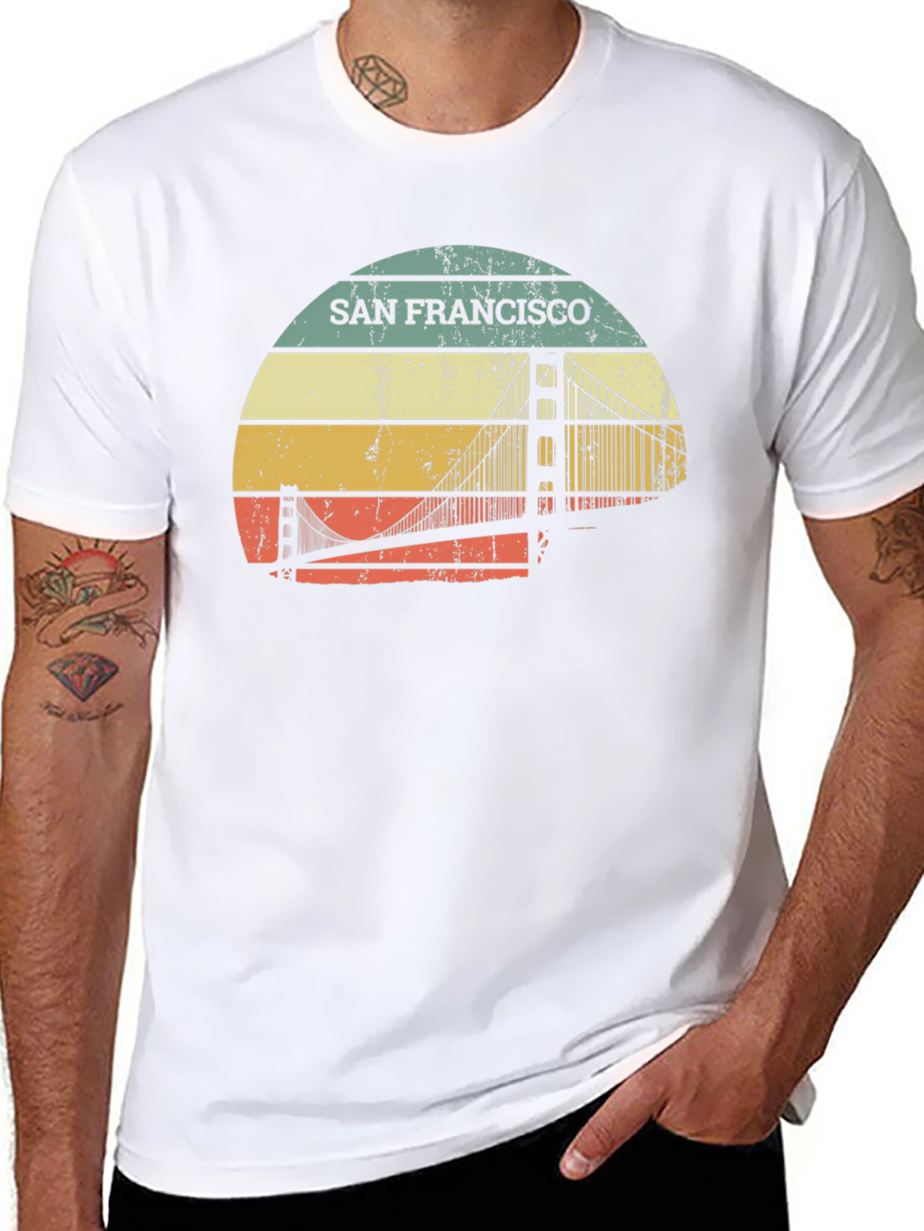 San Francisco Bridge Retro T-Shirt - Graphic Tee