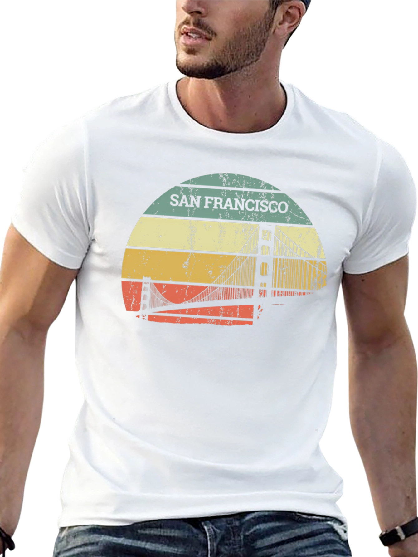 San Francisco Bridge Retro T-Shirt - Graphic Tee
