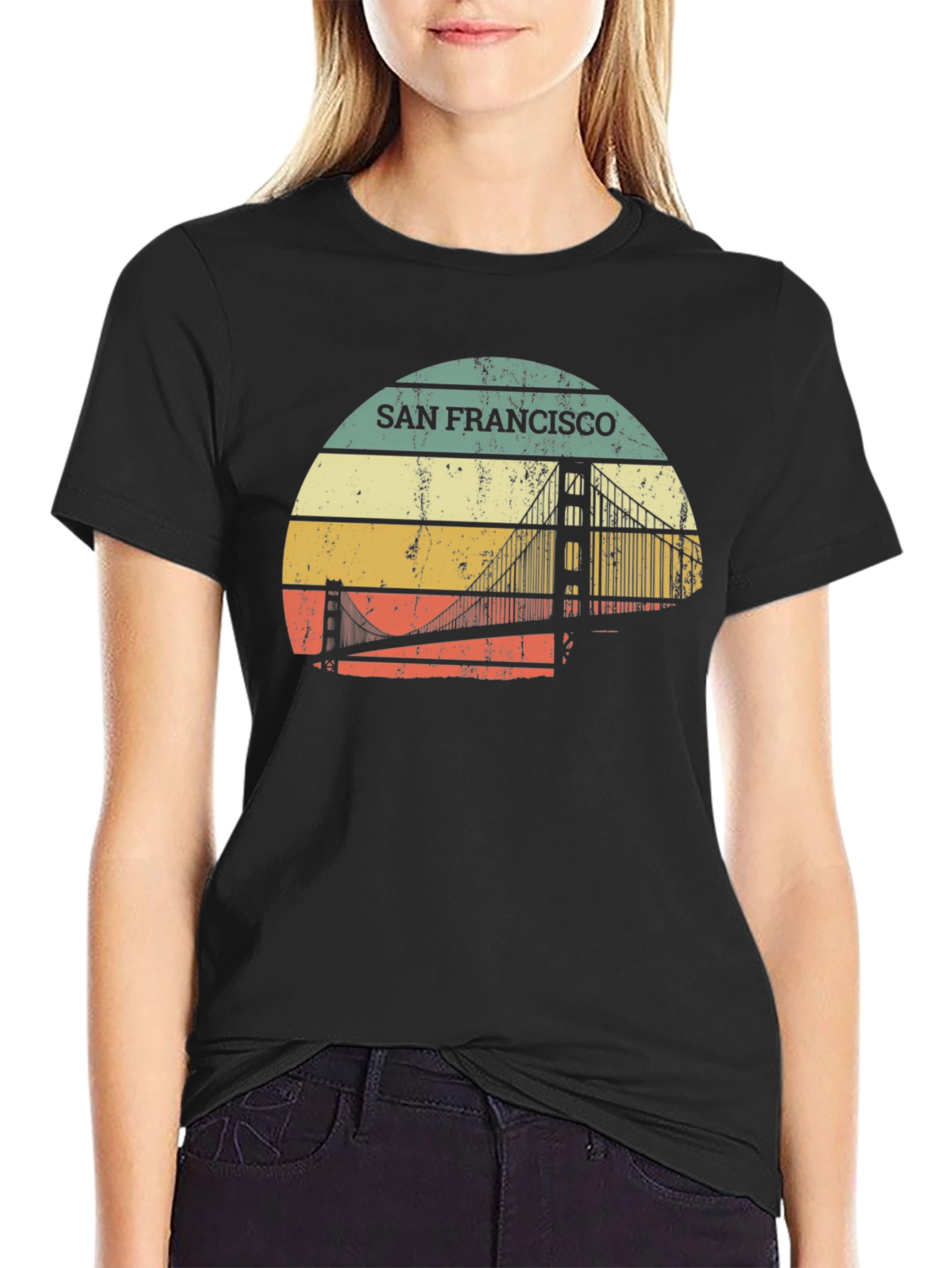 San Francisco Bridge Retro T-Shirt - Graphic Tee
