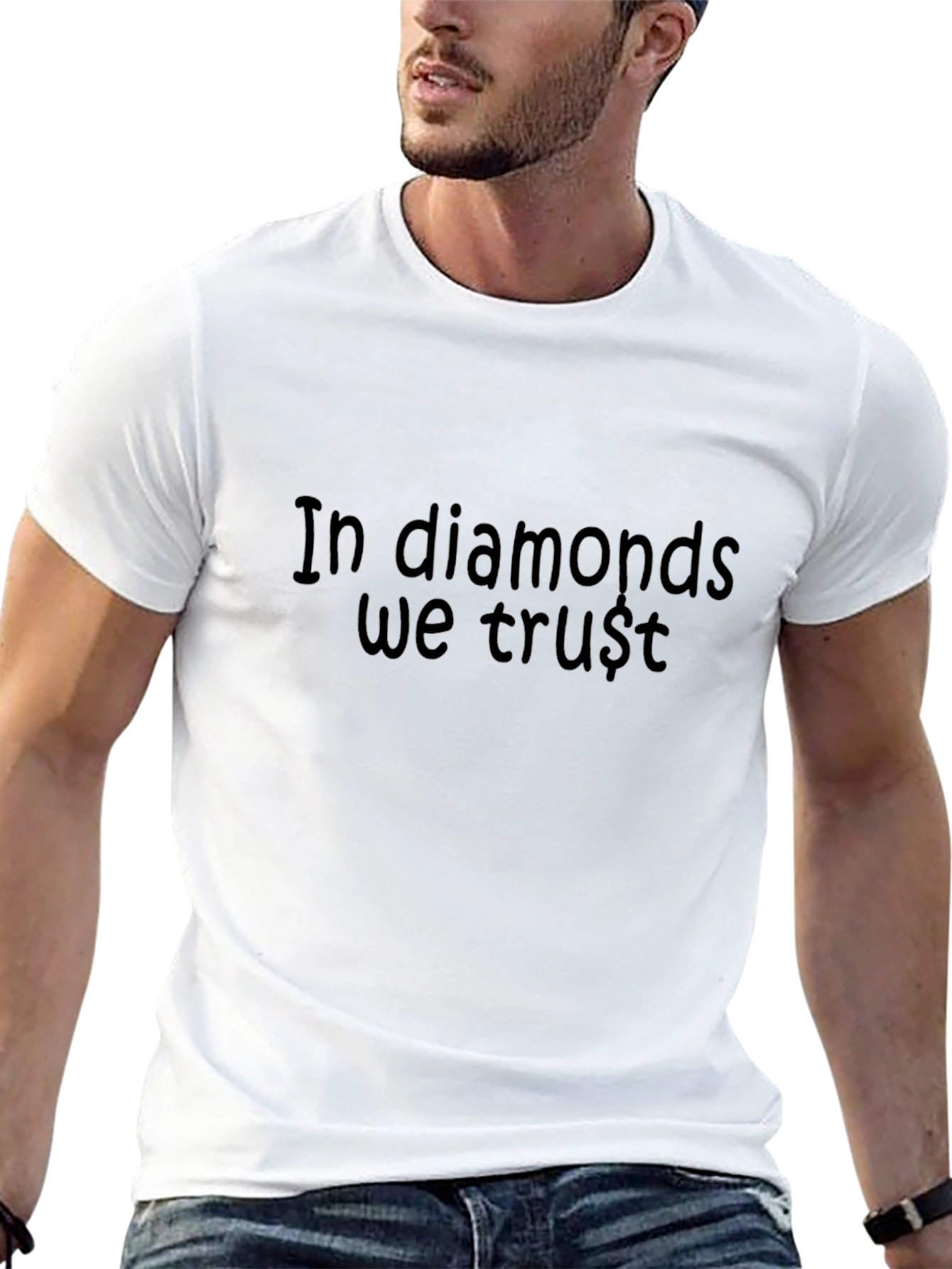 In Diamonds We Trust - Black Graphic T-Shirt