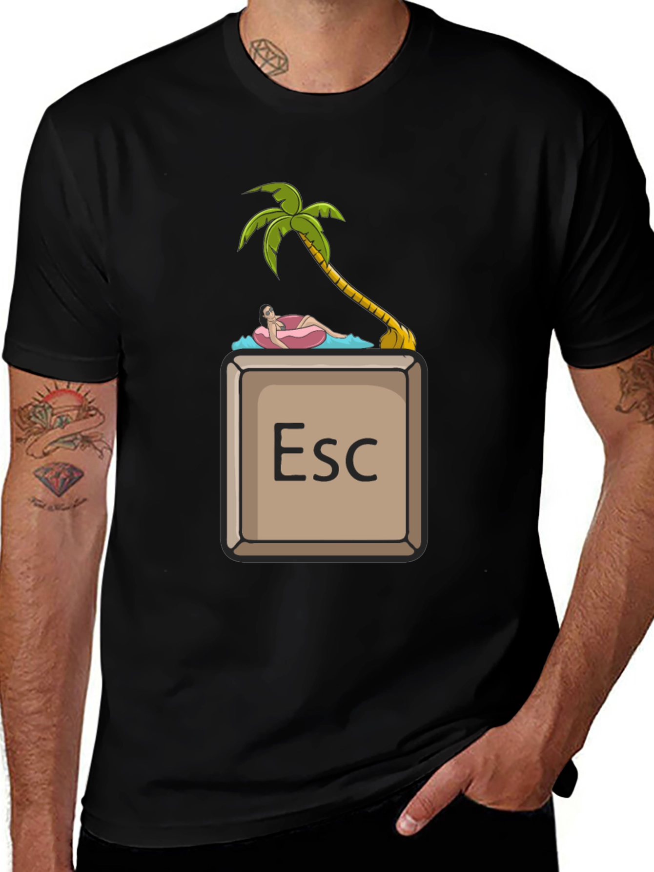 Escape Key Palm Tee - Relax & Unwind T-Shirt