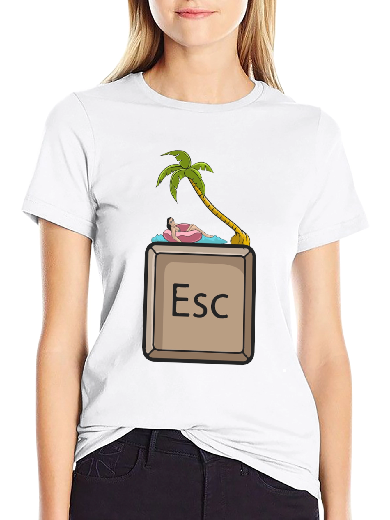 Escape Key Palm Tee - Relax & Unwind T-Shirt