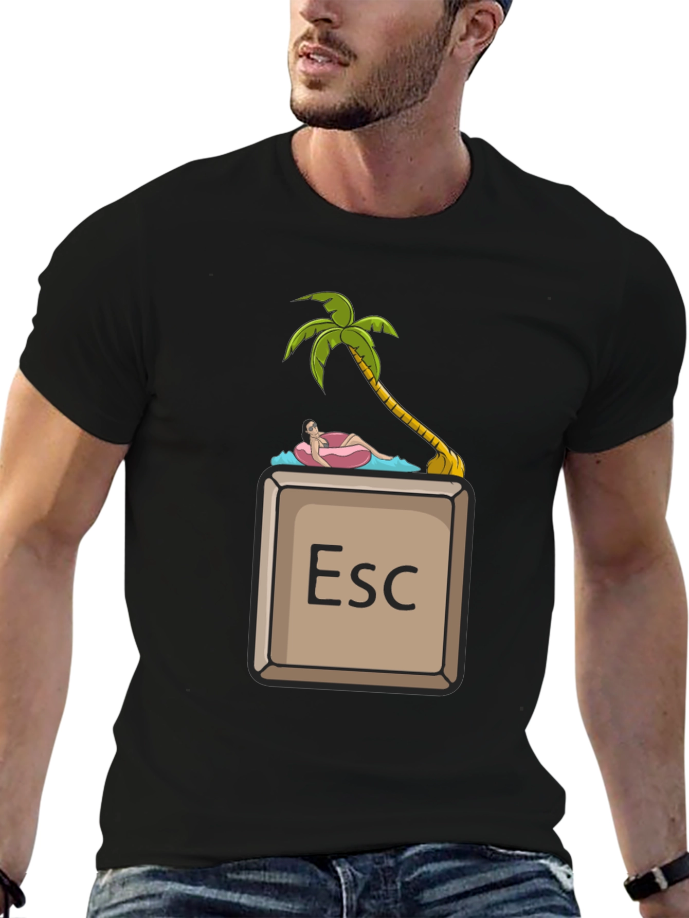Escape Key Palm Tee - Relax & Unwind T-Shirt