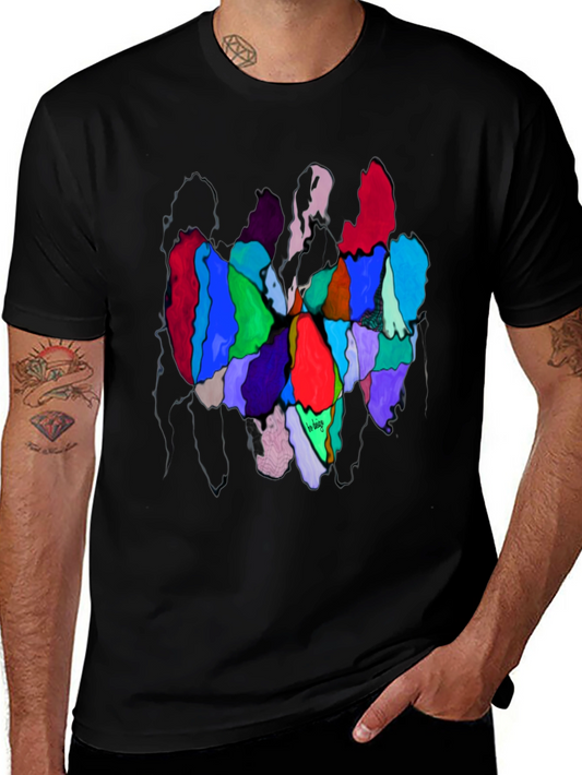 Abstract Color Block Graphic Tee