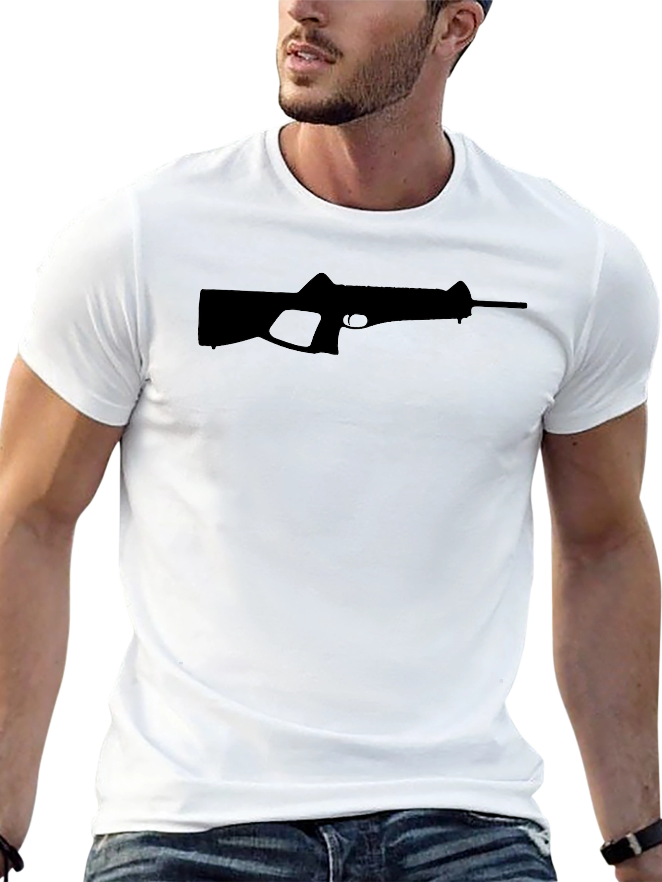 Gun Graphic Black T-Shirt - Modern Style