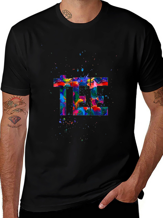 Abstract Art Graphic Print Black T-Shirt