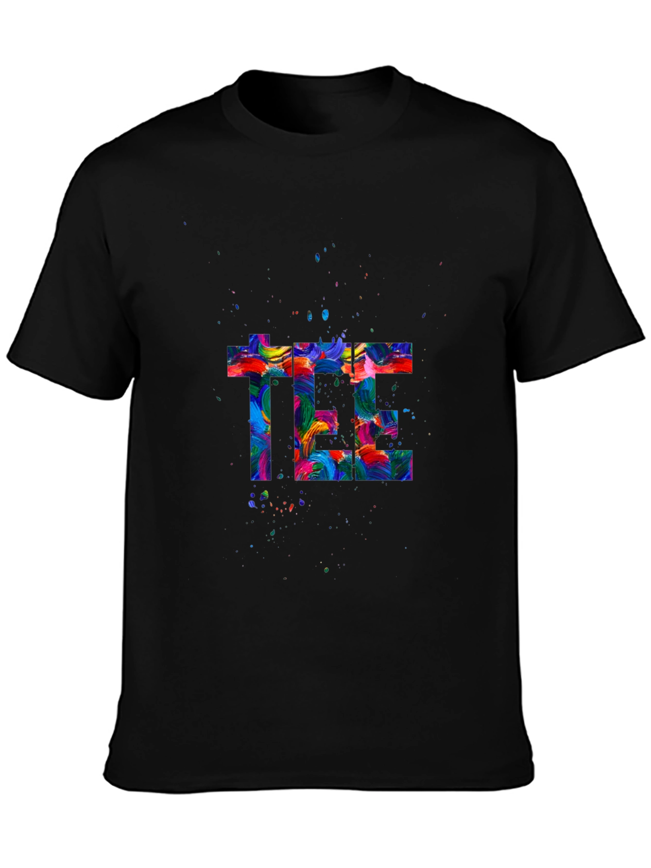 Abstract Art Graphic Print Black T-Shirt
