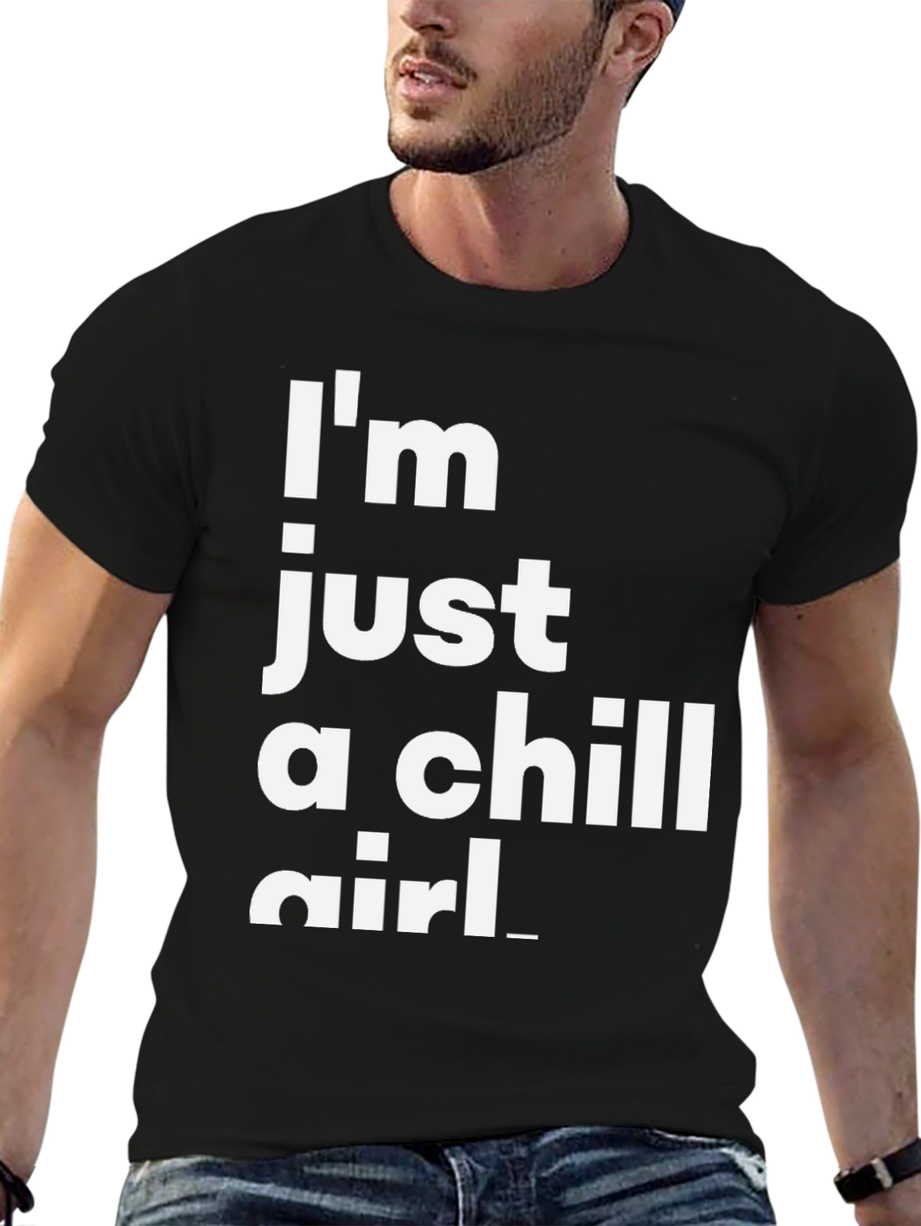 Chill Girl Black T-Shirt | Relaxed Graphic Tee