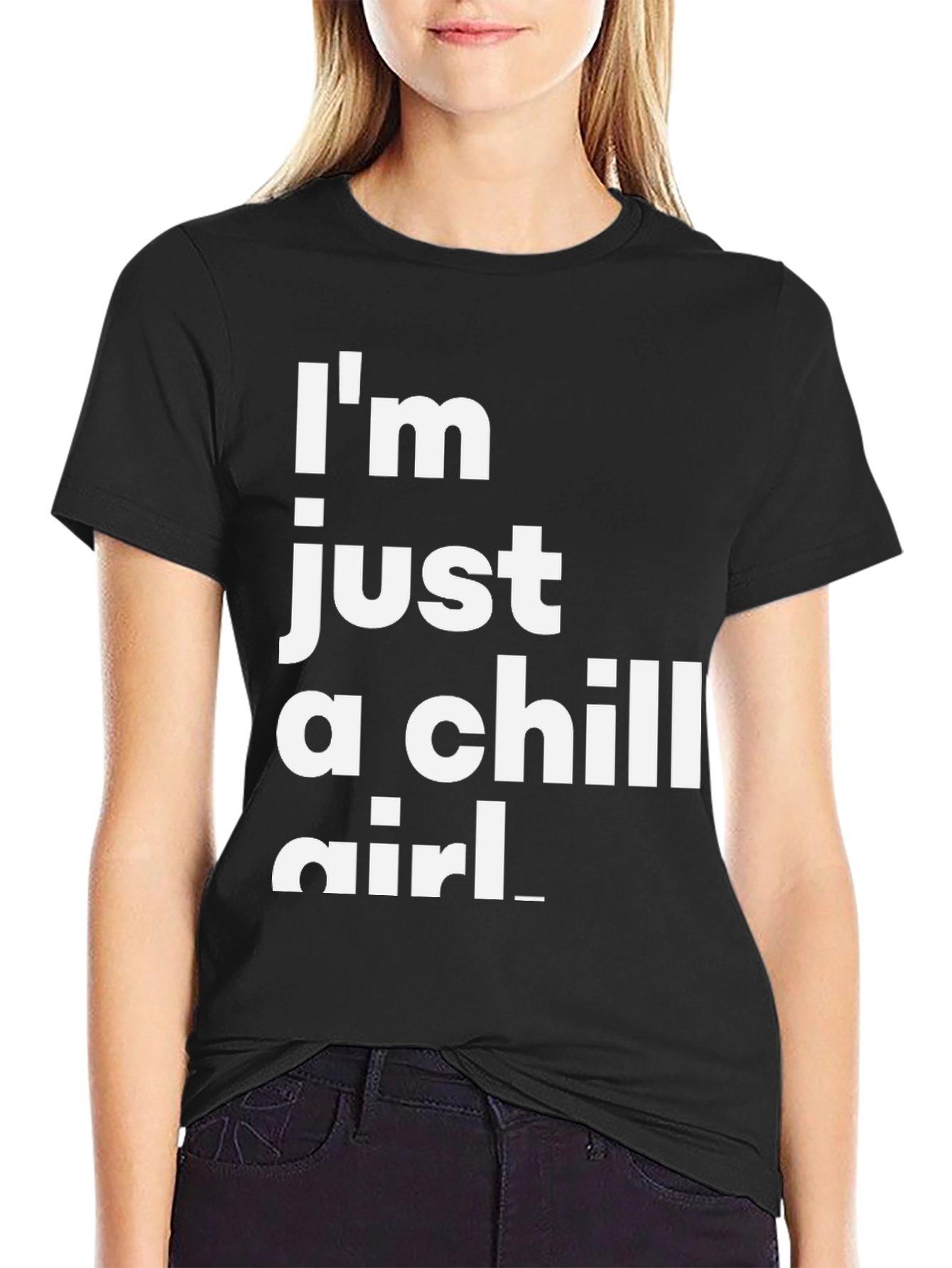 Chill Girl Black T-Shirt | Relaxed Graphic Tee