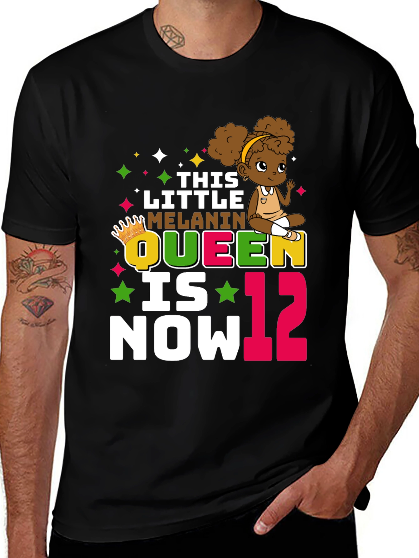 Little Melanin Queen 12th Birthday T-Shirt