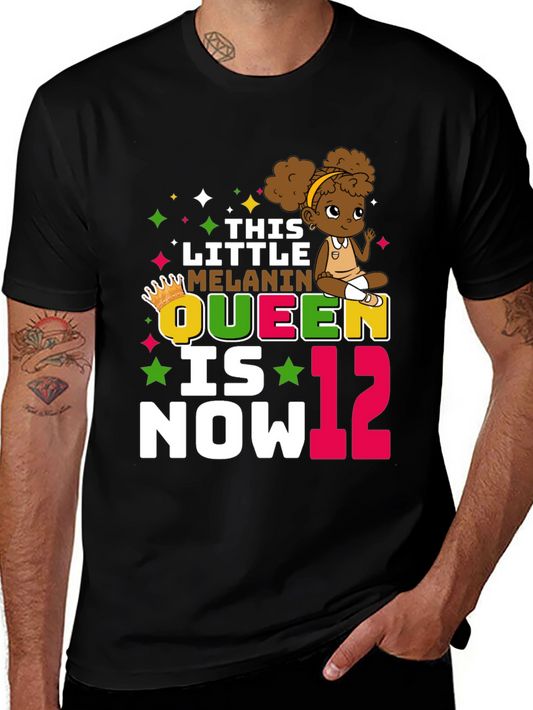 Little Melanin Queen 12th Birthday T-Shirt
