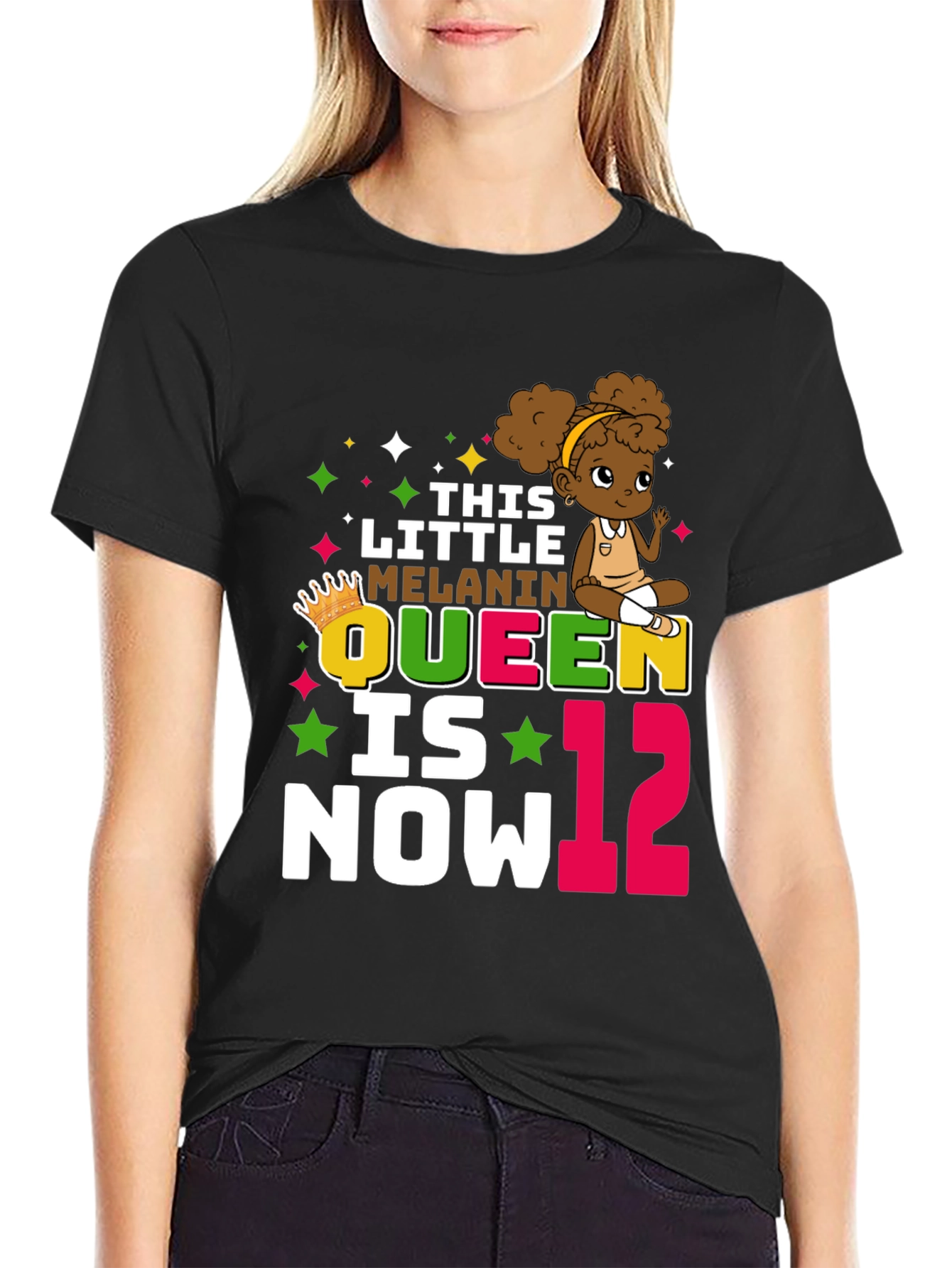 Little Melanin Queen 12th Birthday T-Shirt