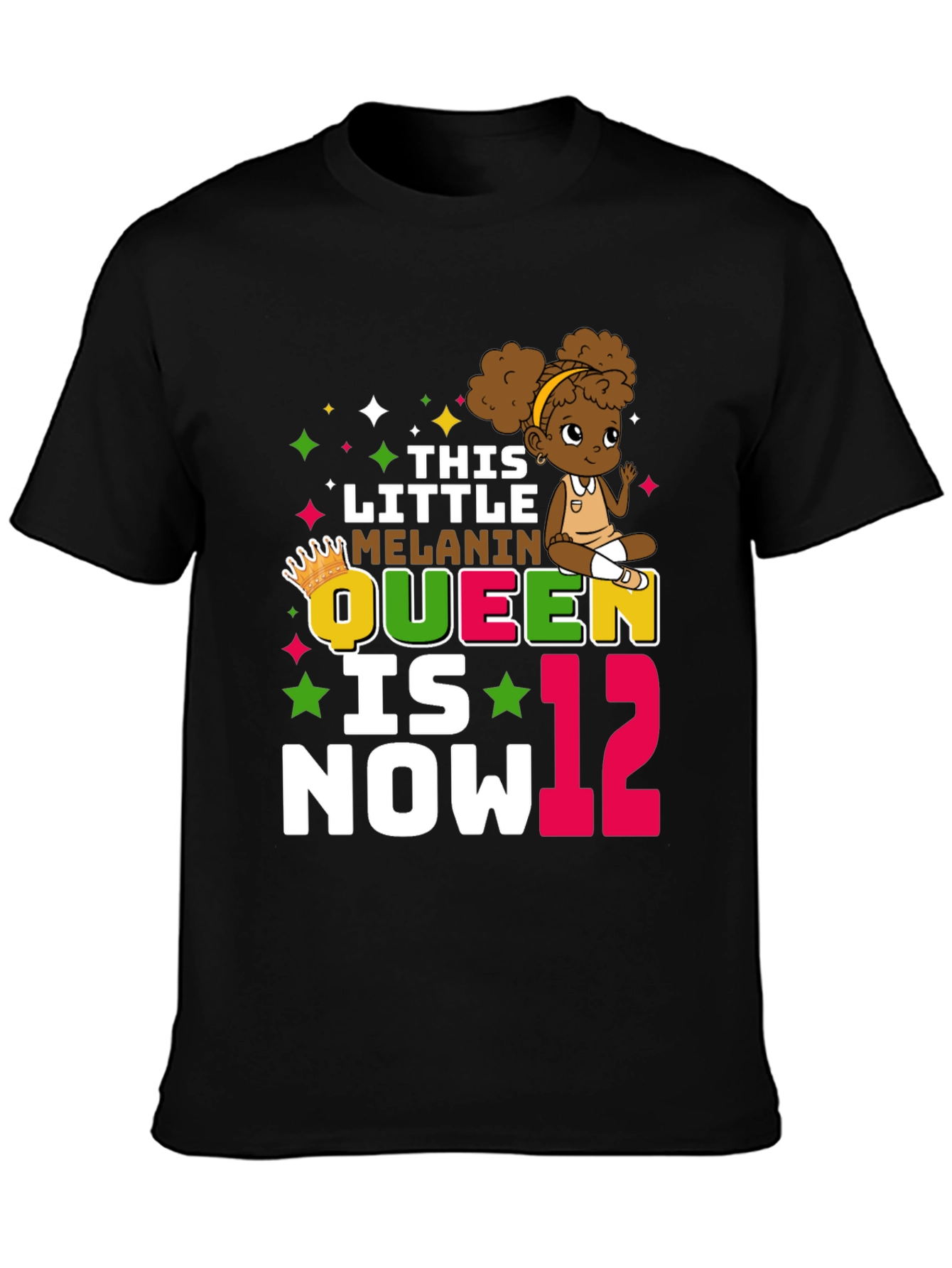 Little Melanin Queen 12th Birthday T-Shirt