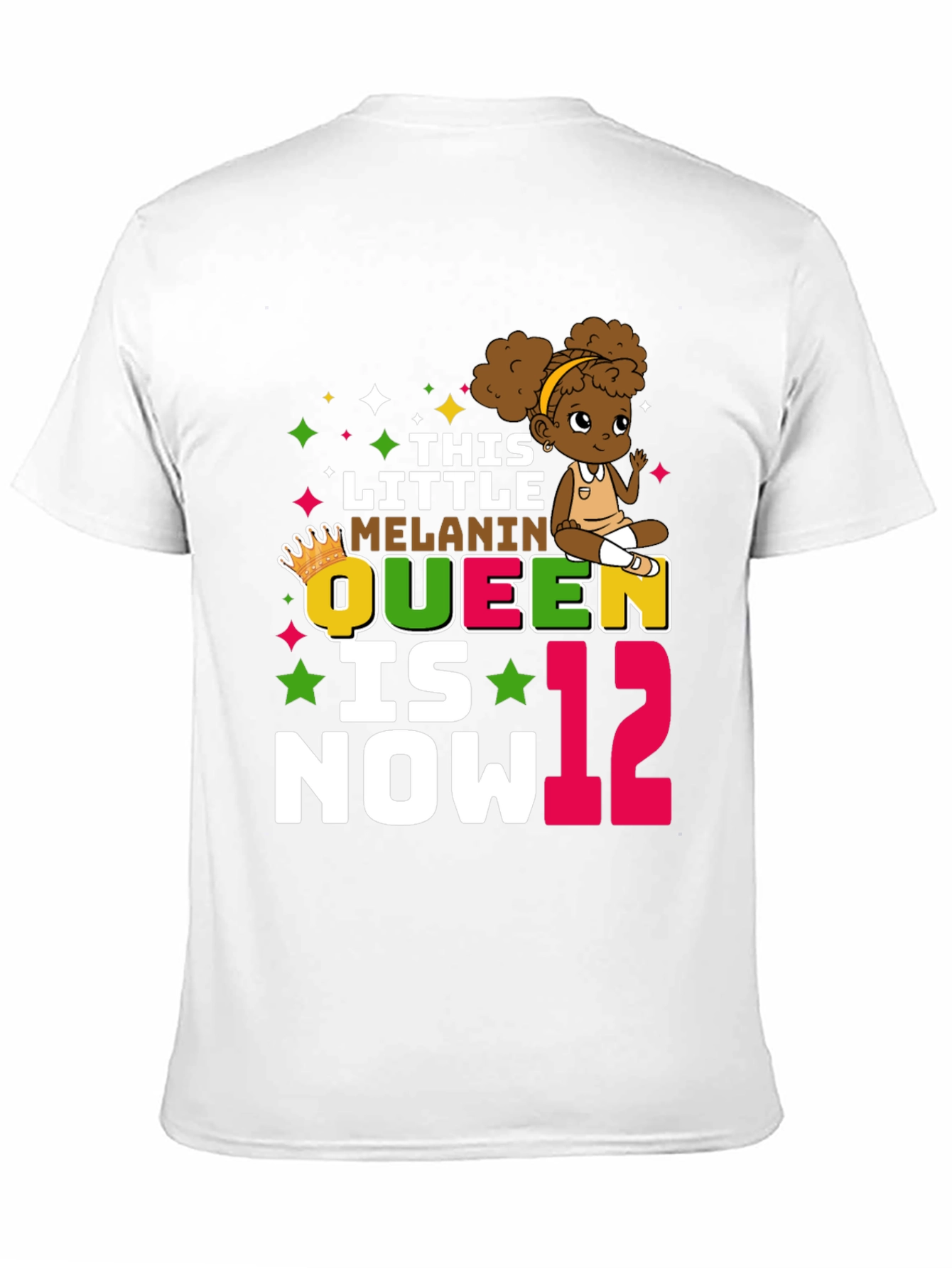 Little Melanin Queen 12th Birthday T-Shirt