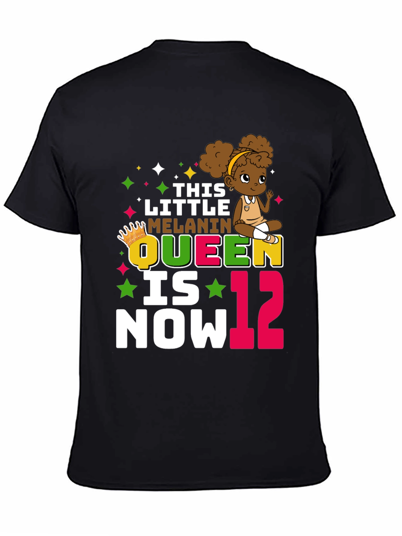 Little Melanin Queen 12th Birthday T-Shirt